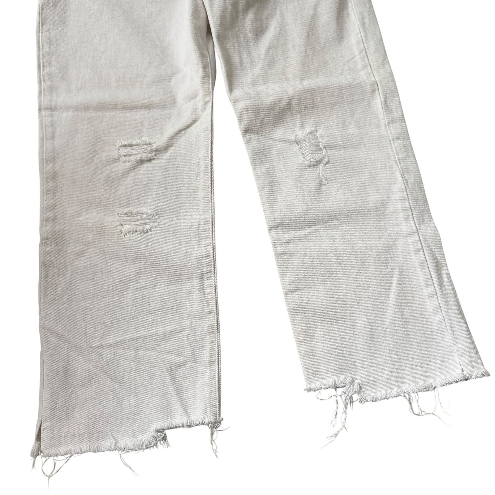 Frame FRAME Le Hollywood Crop Jean Blanc Rips White Size 29" - 6 Thumbnail