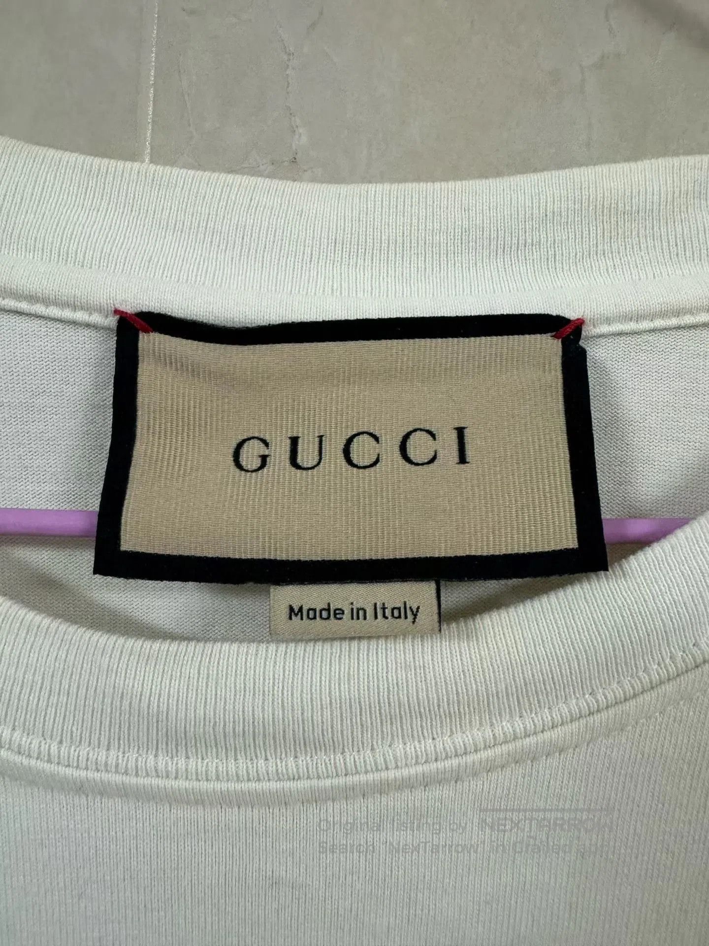 Gucci Guicci White Lightning Bolt Print Round Neck Short Sleeve Size US L / EU 52-54 / 3 - 3 Thumbnail