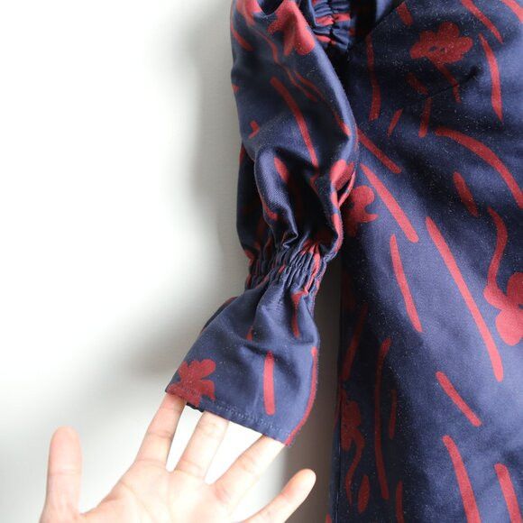 Other C/MEO Collective Sample Indulgent LS Mini Dress Navy Floral Size S / US 4 / IT 40 - 4 Thumbnail