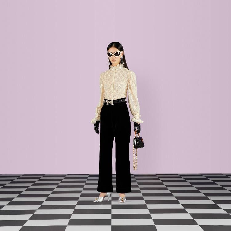 Gucci o1la5ras0526 Cotton Velvet Pants in Black Size 25" / US 0 / IT 36 - 2 Thumbnail