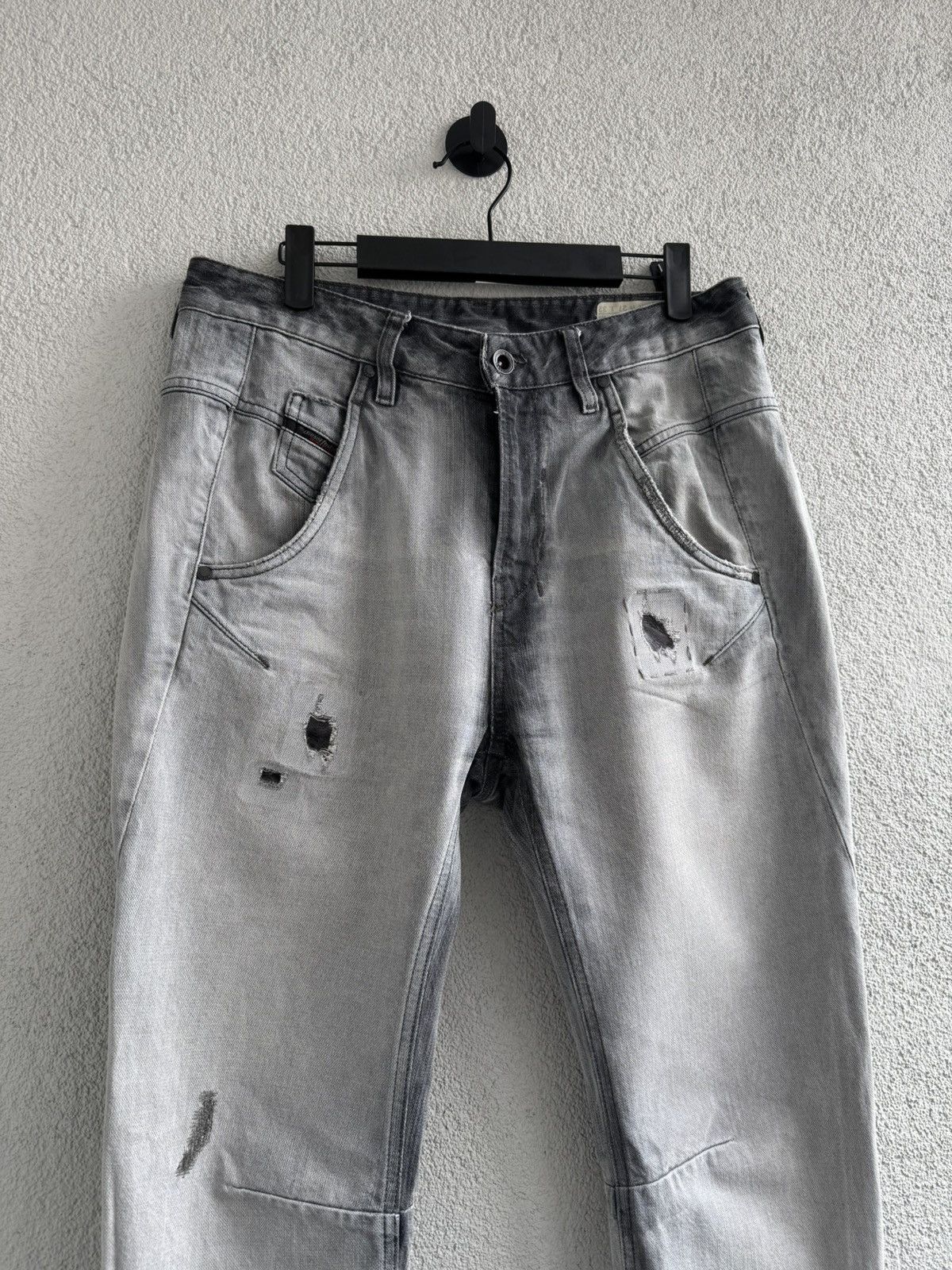 Diesel Diesel Industry Distressed Grey Jeans Slim Fit Faded Denim Size US 27 - 2 Thumbnail