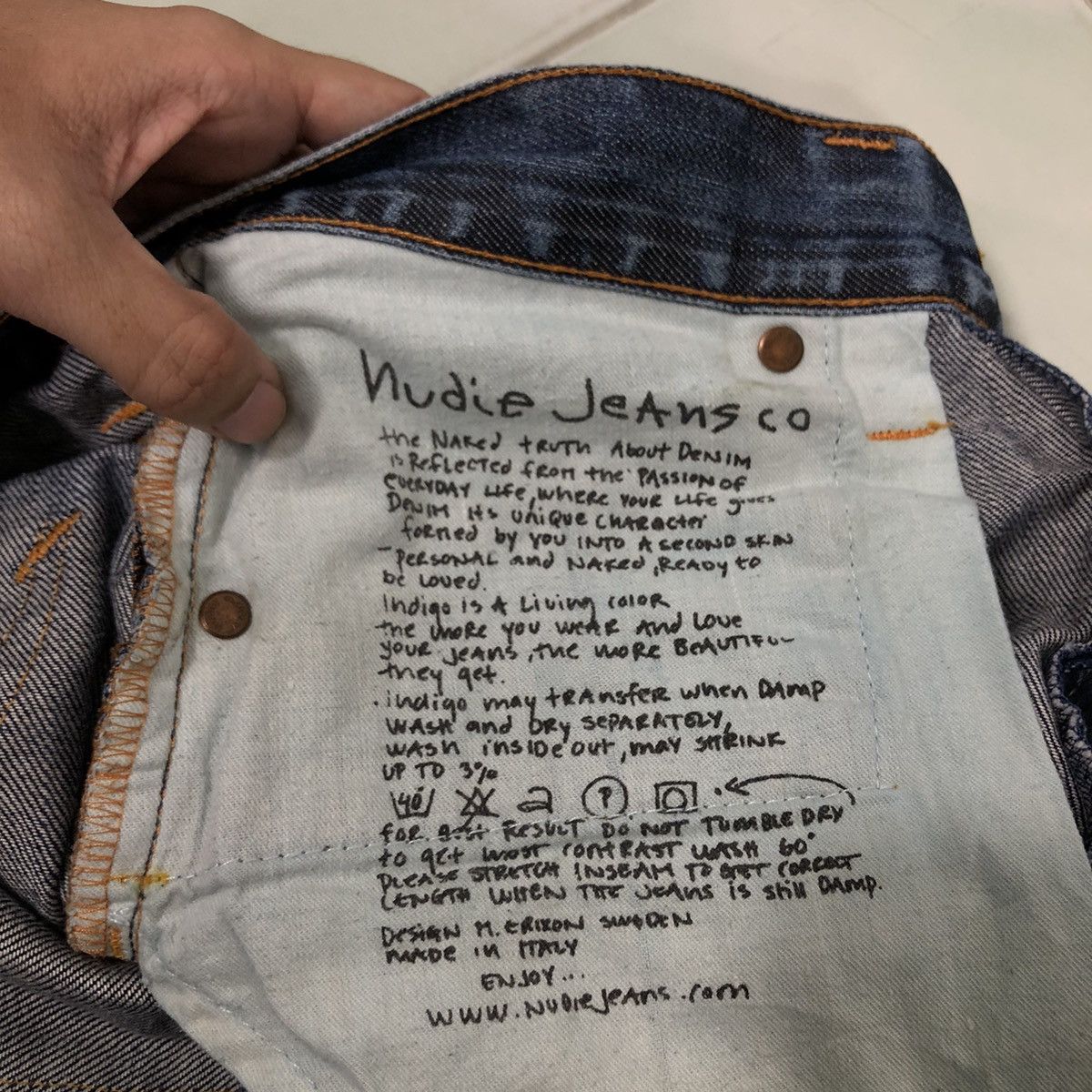 Japanese Brand 🔥Nudie Jeans Co Denim Straight Cut Issey Miyake Design Size US 32 / EU 48 - 19 Thumbnail