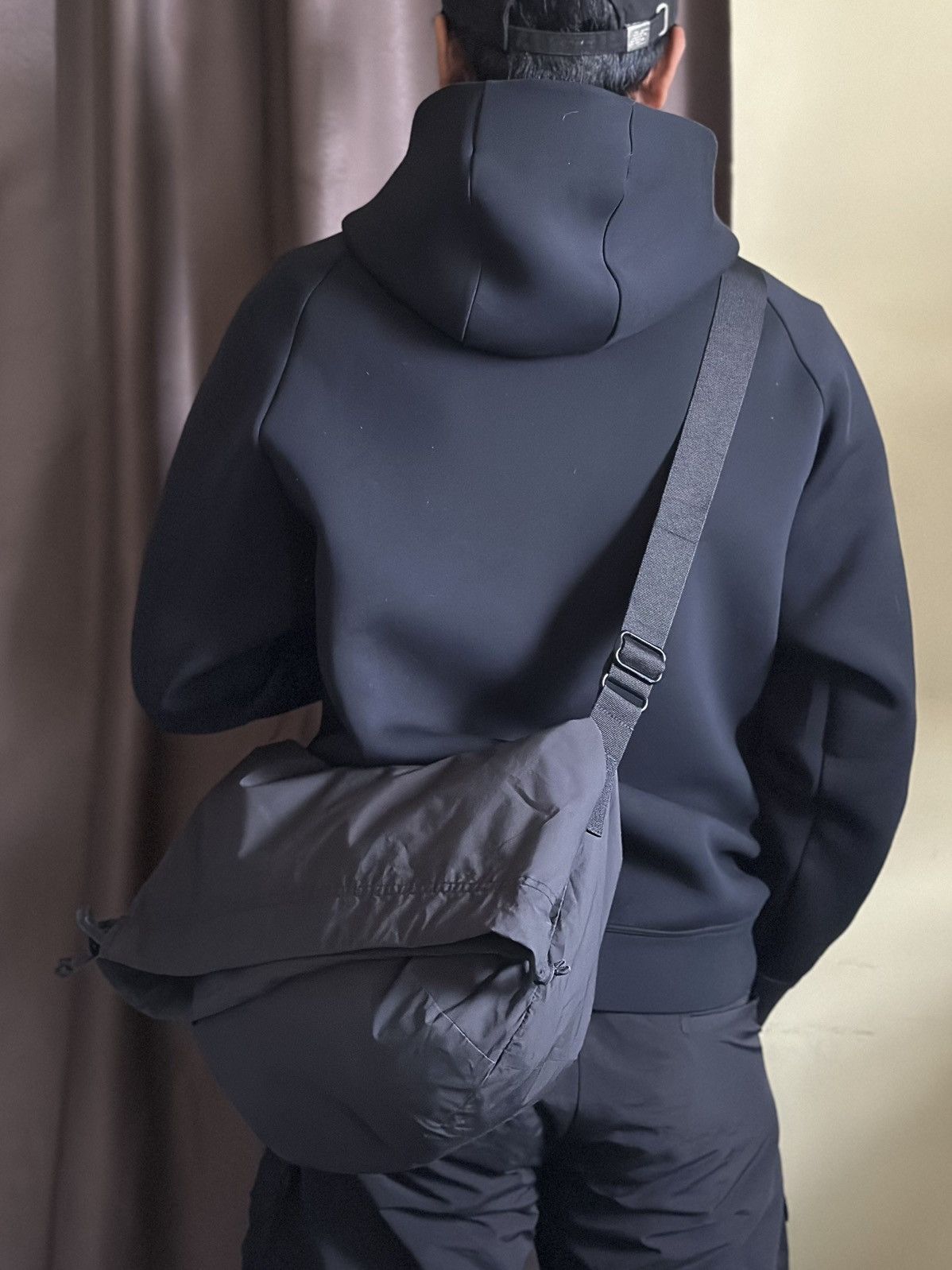 Nylon Crossbody Bag in Grey, Men's