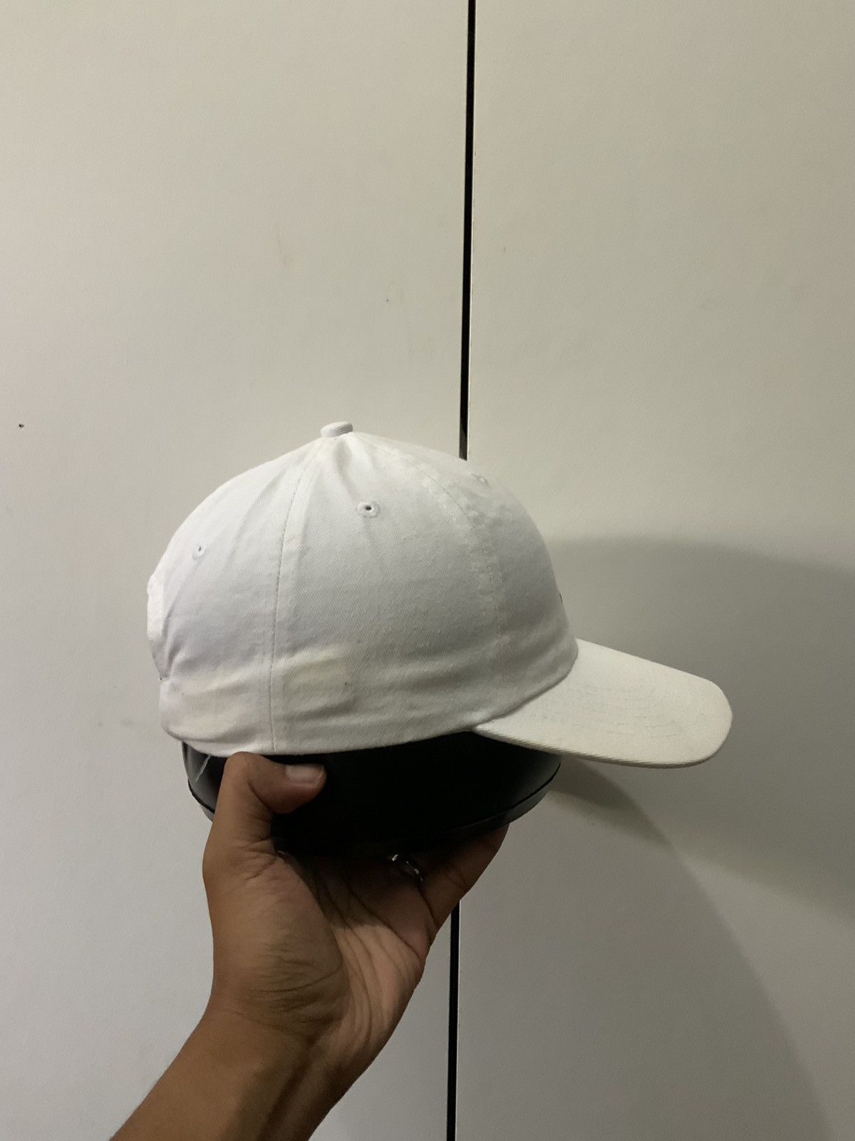 Japanese Brand Plain White Black Logo Hat Size ONE SIZE - 5 Thumbnail