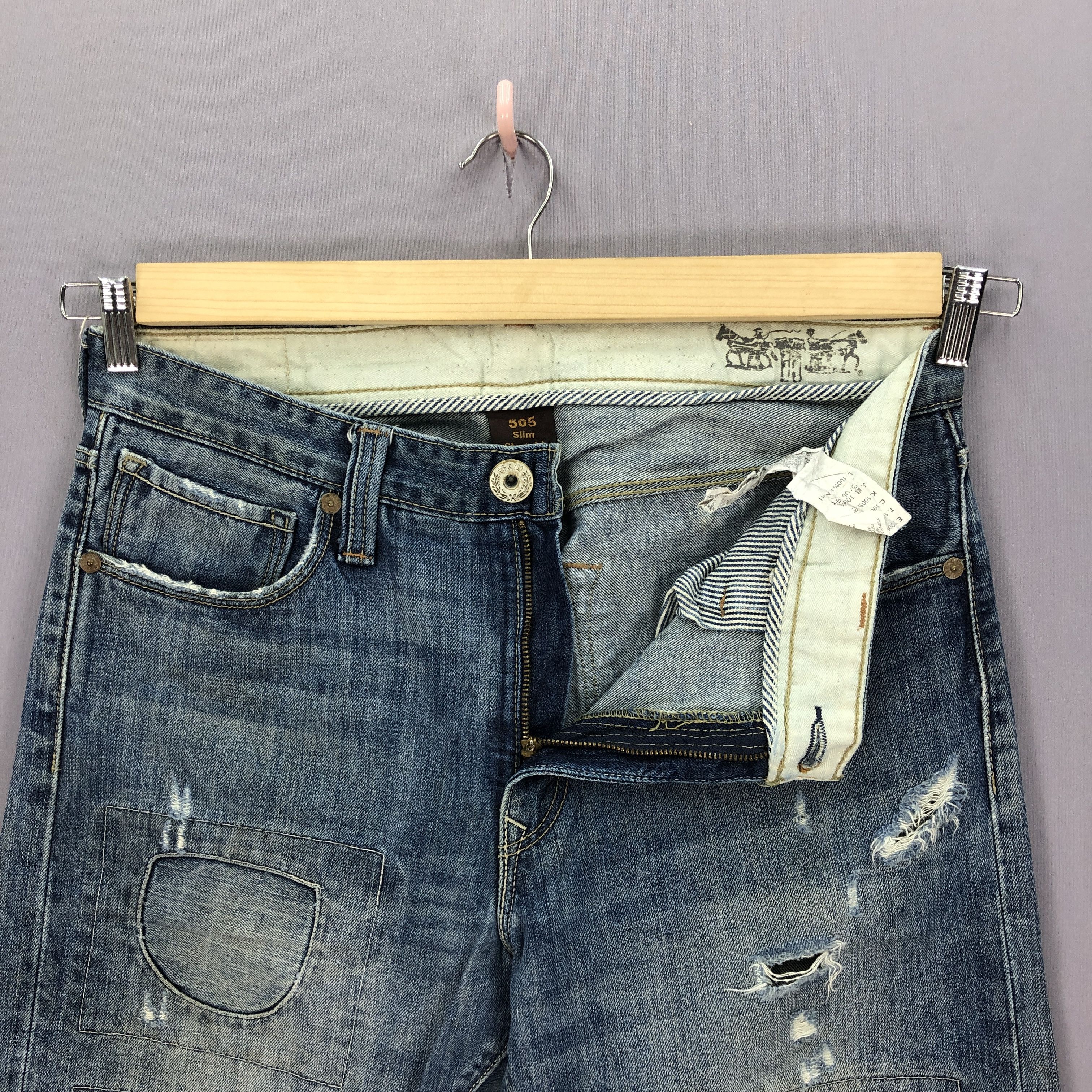 Jean Vintage Levis 550 Patchwork Distressed Jeans Levi's Denim Size US 34 / EU 50 - 10 Thumbnail