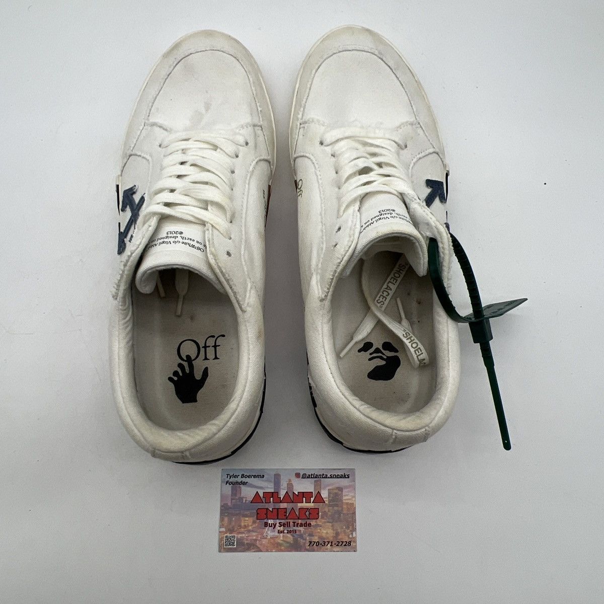 Off-White Off white vulc sneaker white navy Size US 12 / EU 45 - 6 Thumbnail