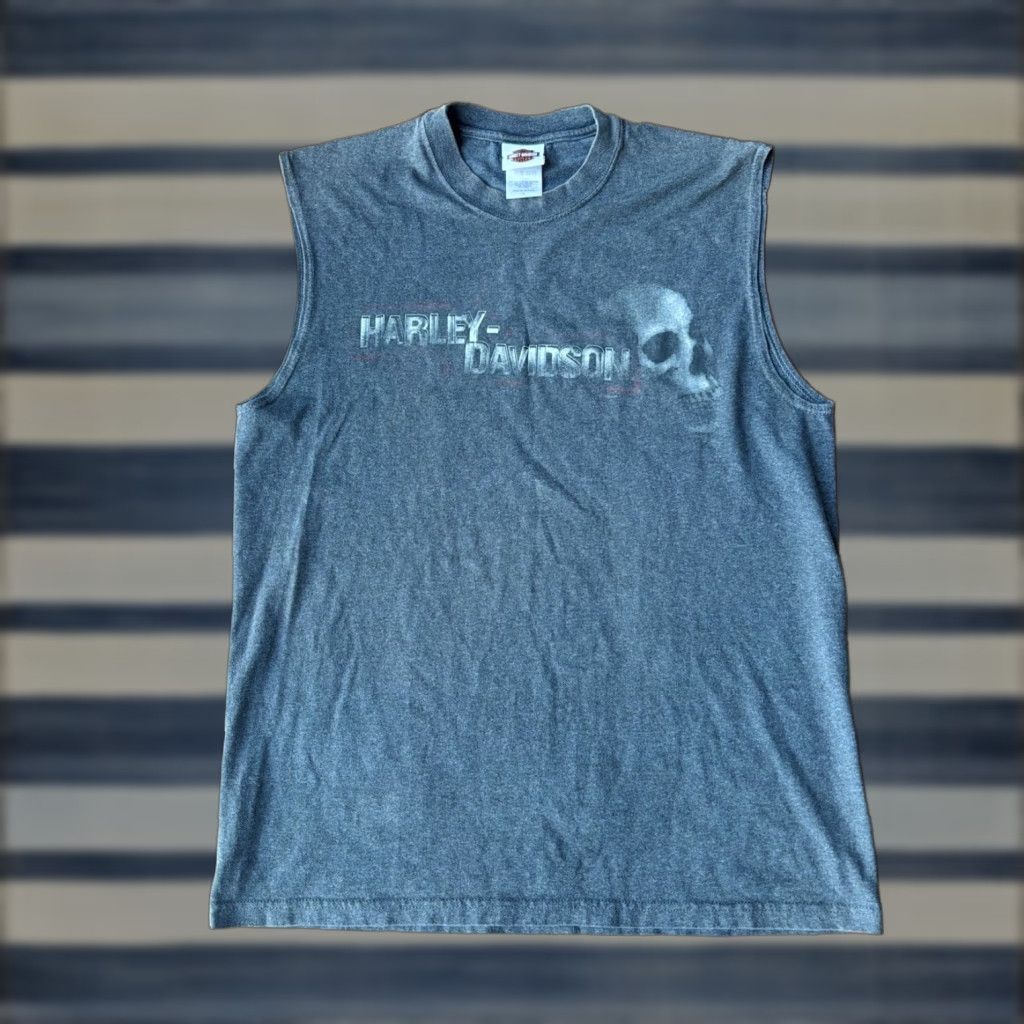 Harley Davidson VINTAGE Harley-Davidson Skull Tank Top Shirt XL Muscle Tee Men L Gray Cotton Buffalo New York Y2K Buffalo Skull Tank Top Shirt Harley-Davidson Size US L / EU 52-54 / 3 - 1 Thumbnail