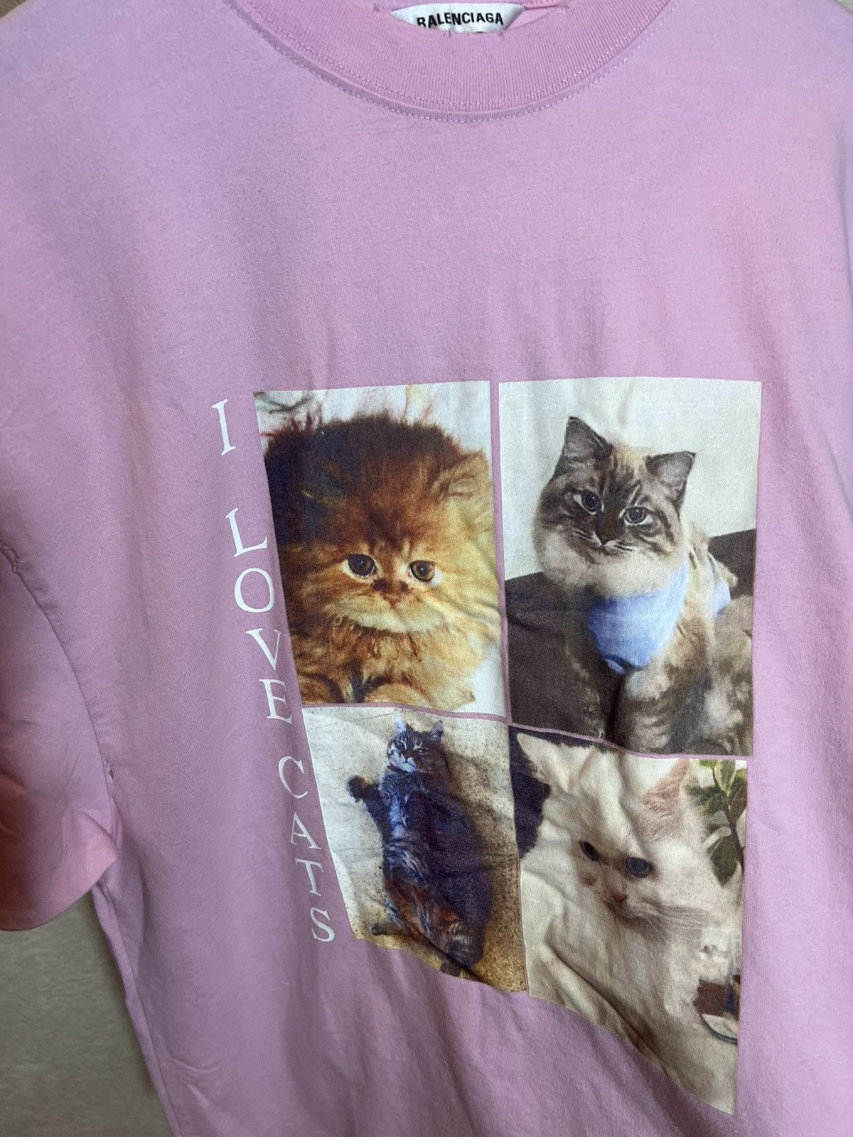 Balenciaga Balenciaga I Love Cats Pink Oversized Tee Shirt Size US S / EU 44-46 / 1 - 7 Thumbnail