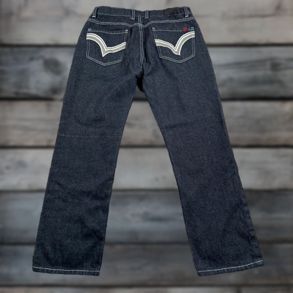 Vintage VINTAGE Mecca Jeans Tapered Hipster Black Denim 32 x 28 Men’s Low Rise Embroidered 5-Pocket Mens Jeans Size US 32 / EU 48 - 1 Thumbnail