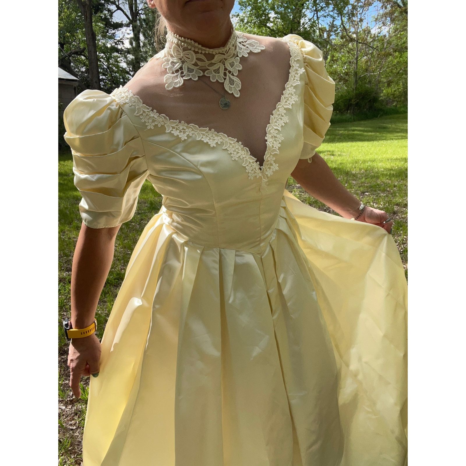 Jessica McClintock 80s Jessica McClintock Wedding Dress Cinderella Victorian Size M / US 6-8 / IT 42-44 - 1 Thumbnail