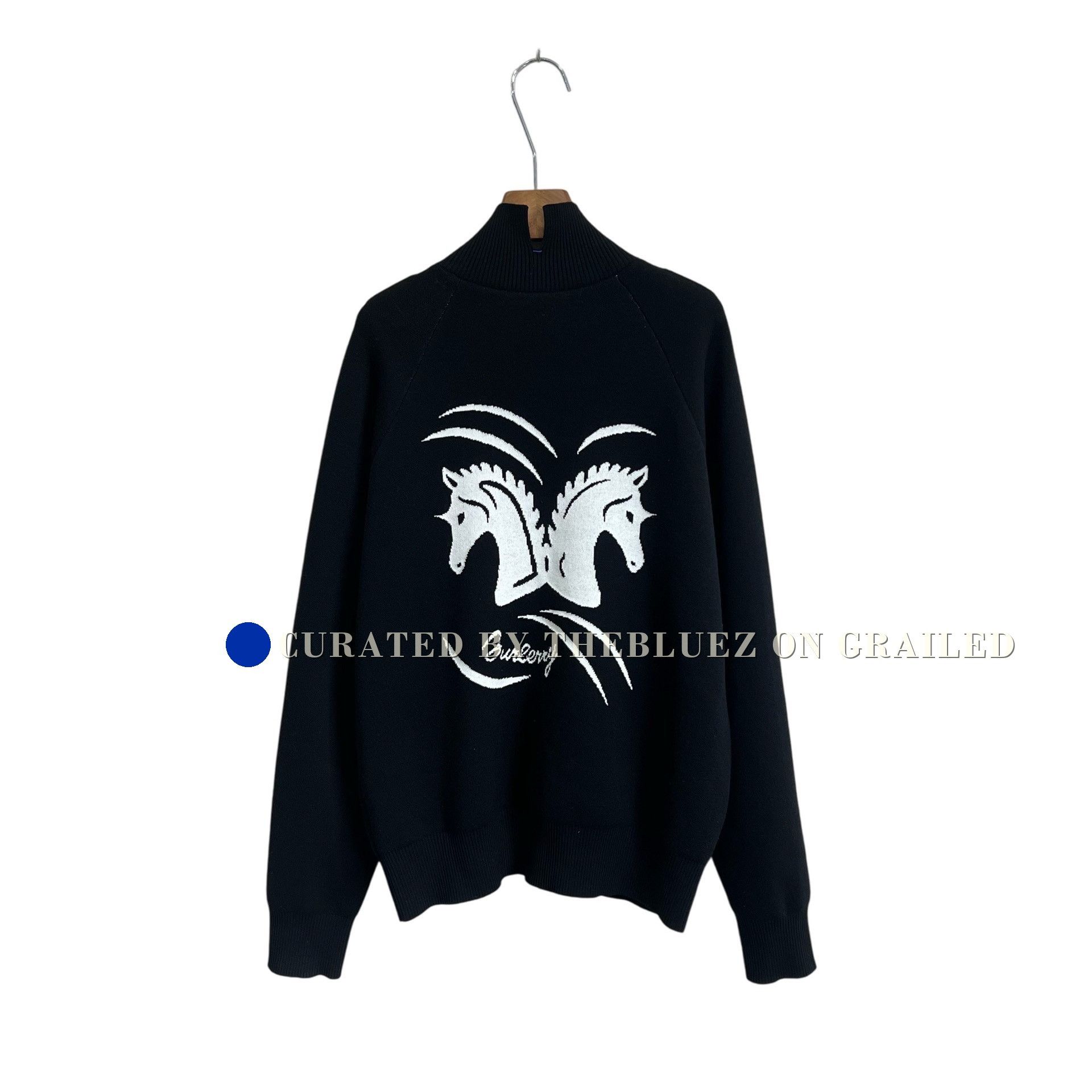Burberry Burberry Mirror Horse Head Wool Cardigan Size US L / EU 52-54 / 3 - 1 Thumbnail