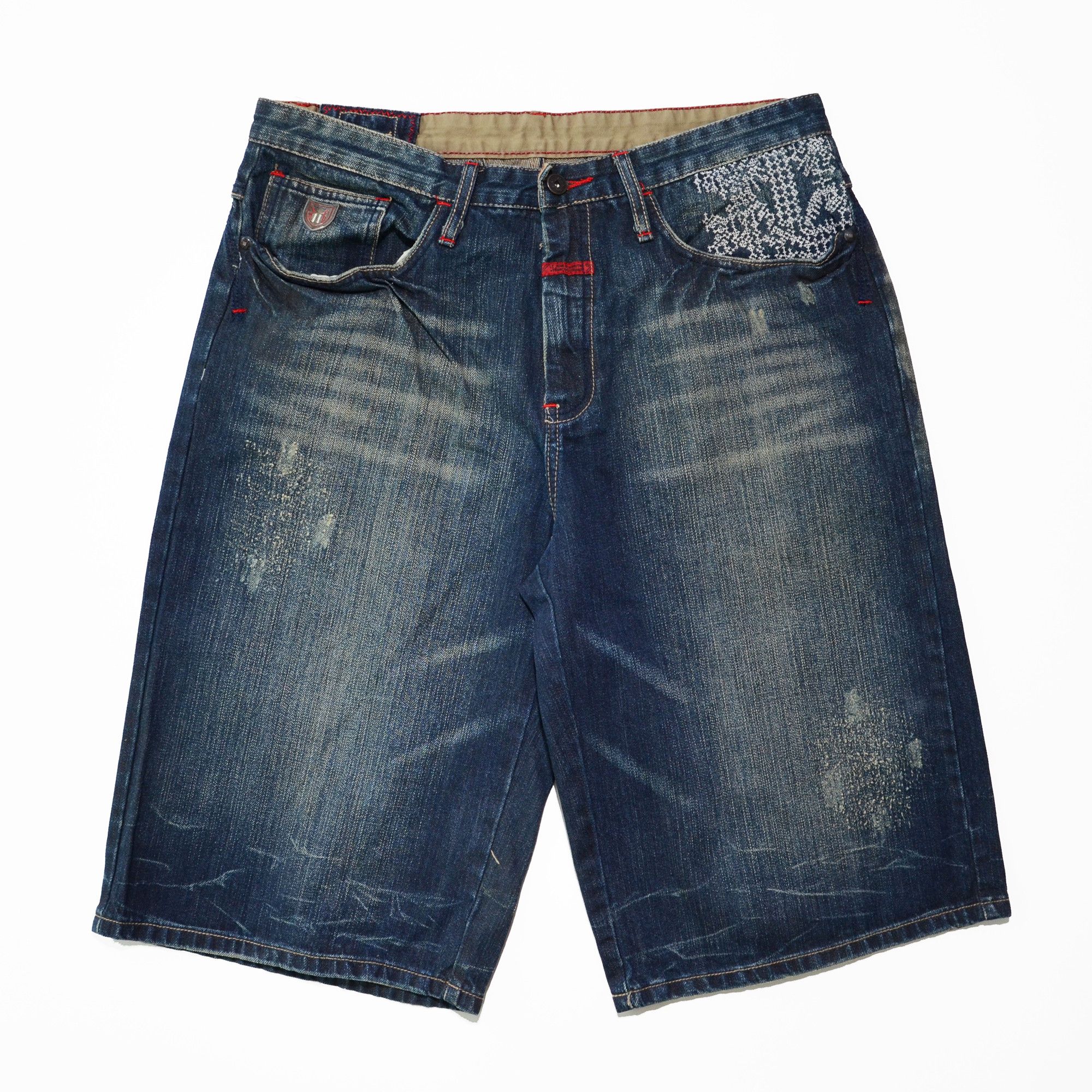 Marithe + Francois Girbaud [Tiny Hole] M+FG Jorts W34 Raw Denim Special 2006 Carft Size US 34 / EU 50 - 1 Thumbnail