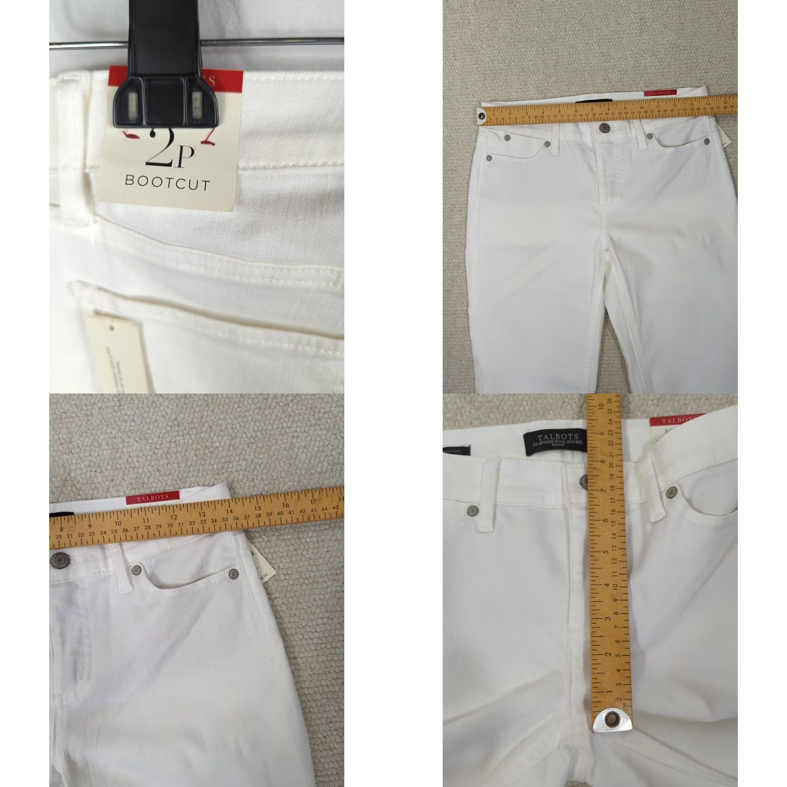 Talbots TALBOTS Jeans White Denim Slimming Flawless 5-Pocket Bootcut 2P Petite Women Jeans White Five-Pocket Zip Slim Fit Beach Preppy Mens Girls Size 26" / US 2 / IT 38 - 8 Thumbnail