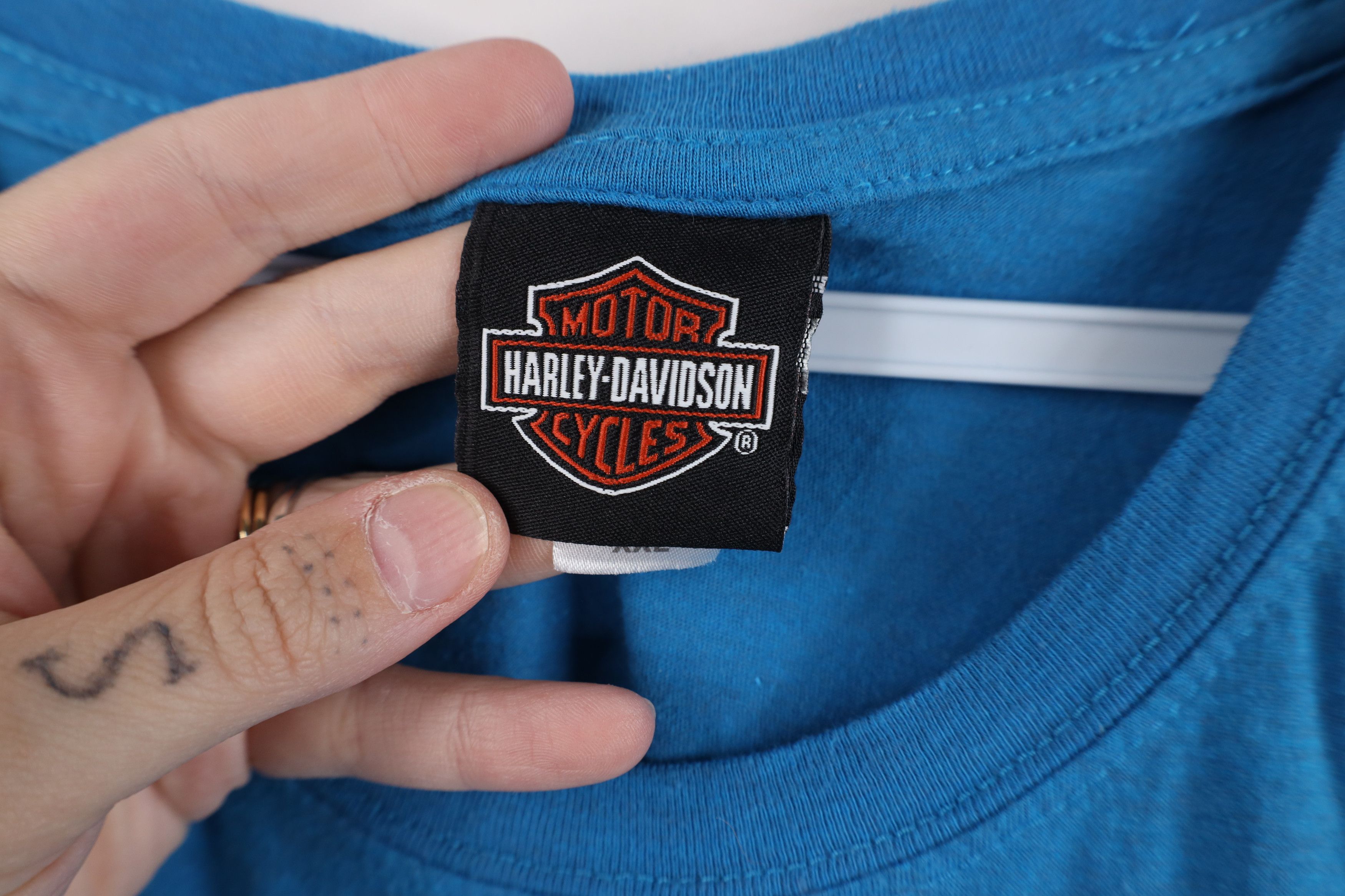 Harley Davidson Harley Davidson Spell Out Big Logo Jersey Knit T-Shirt Blue Size US XXL / EU 58 / 5 - 10 Thumbnail