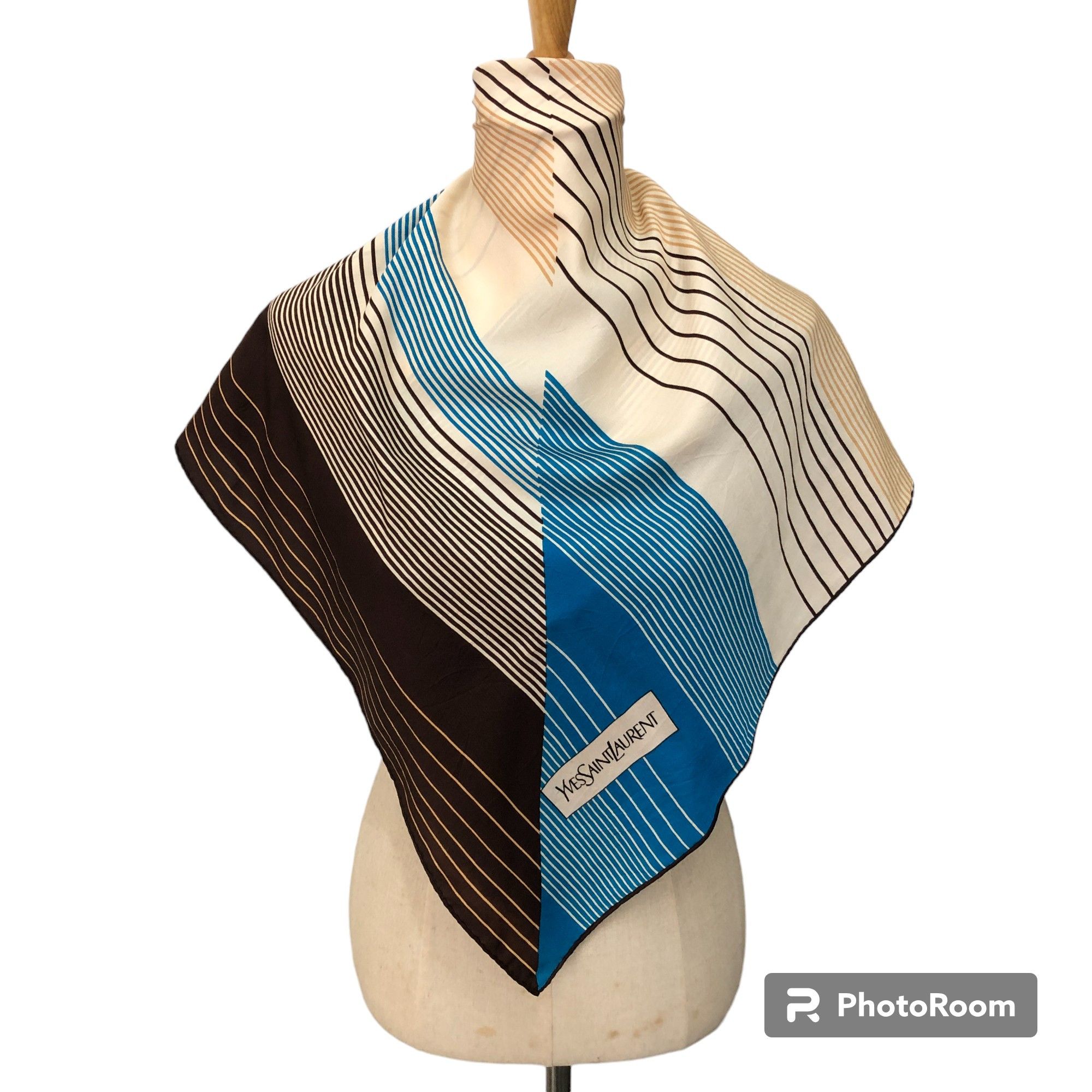 Yves Saint Laurent Yves Saint Laurent Hand Rolled Silk Scarf M1142 Size ONE SIZE - 1 Thumbnail
