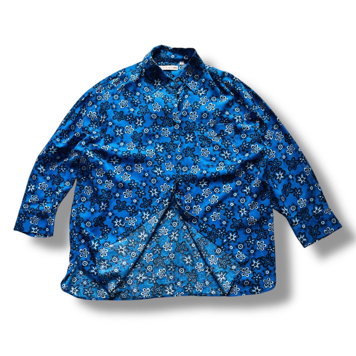 Marni MARNI X Uniqlo Japan Blue Flowers Shirts Buttons Up Size L Size US L / EU 52-54 / 3 - 1 Thumbnail