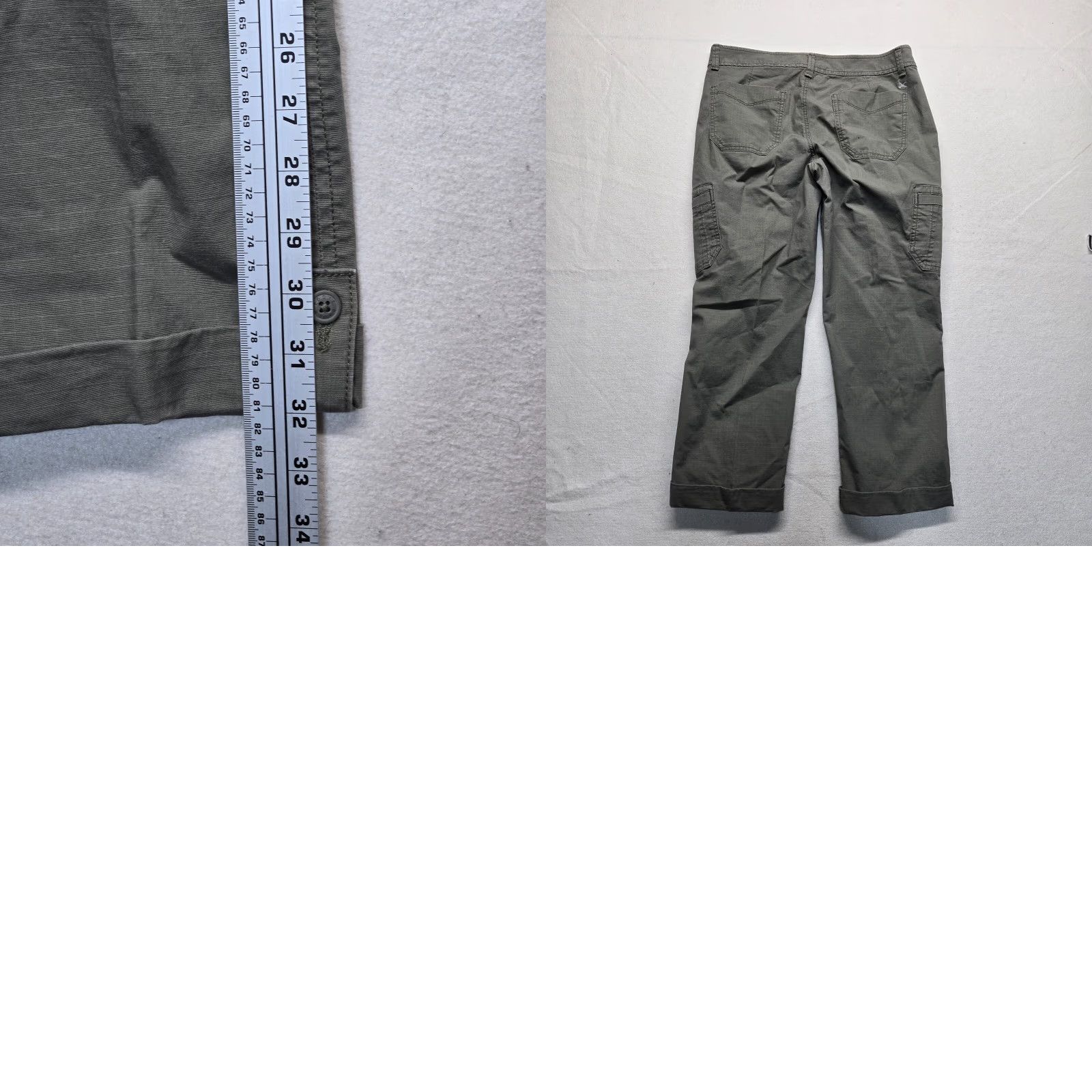 Vintage Vintage Unbranded Green High Rise Stretch Cargo Pants Ladies 4XL Plus Size Knitted Ankle Trousers Size 40" / US 18 - 8 Thumbnail