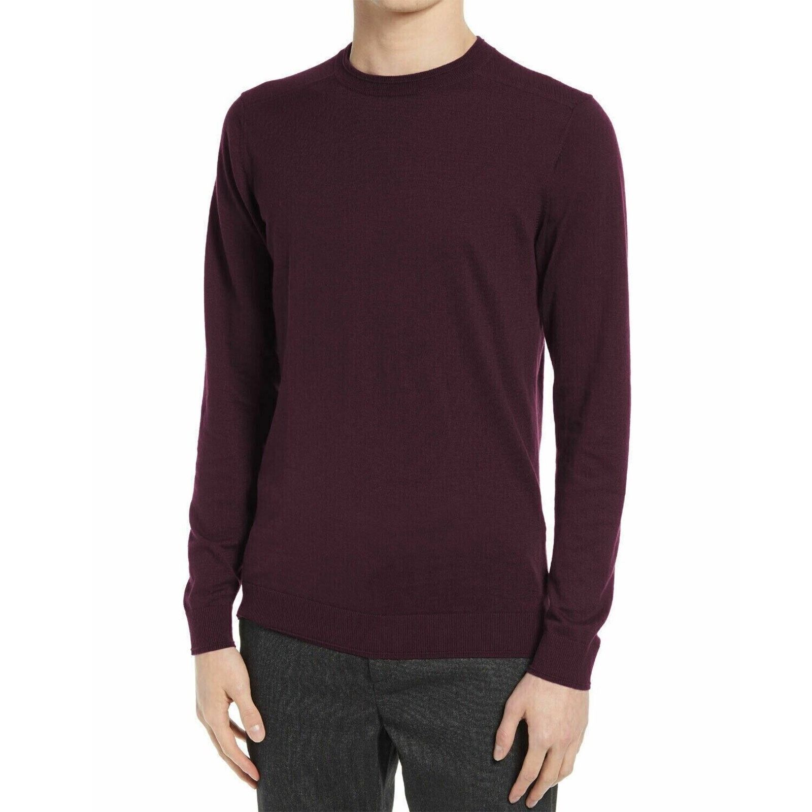 Ted Baker Ted Baker London Men's Purple Slim Crew Sweater Size 5 / XL Size US XL / EU 56 / 4 - 1 Thumbnail