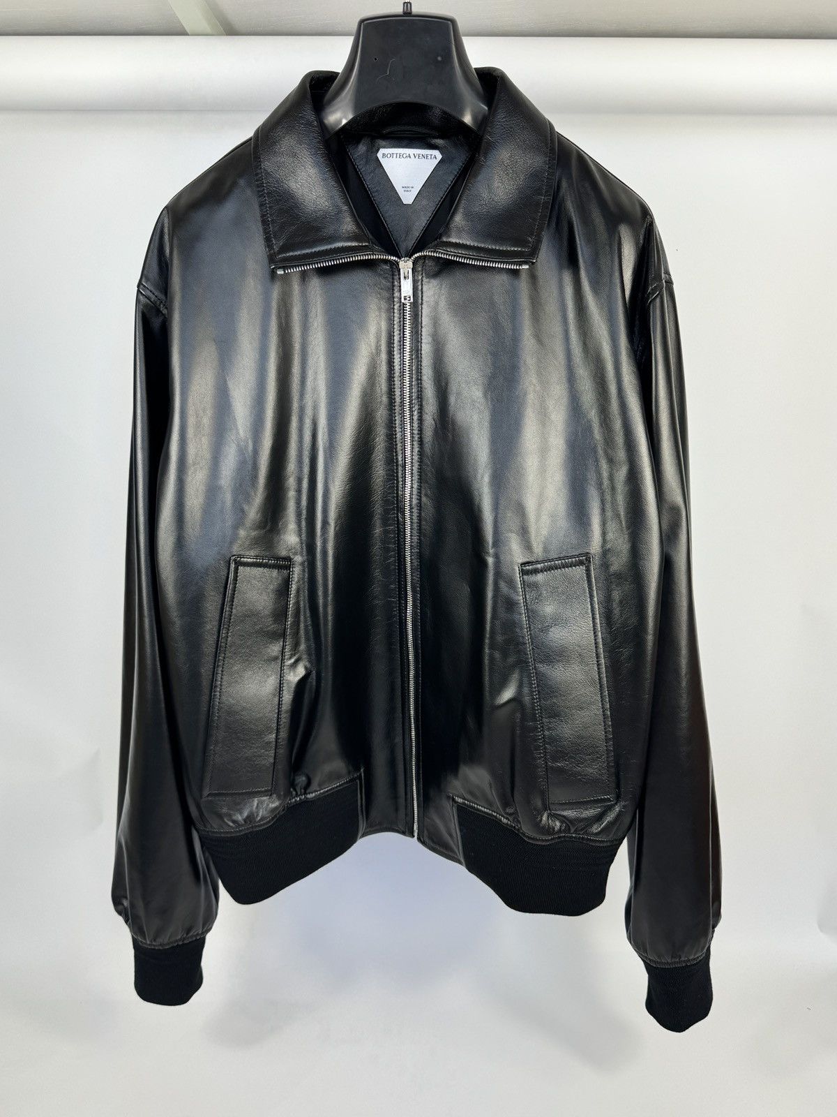 Bottega Veneta Blouson-Sleeve Regular-Fit Nappa-Leather Jacket Size US XL / EU 56 / 4 - 1 Thumbnail