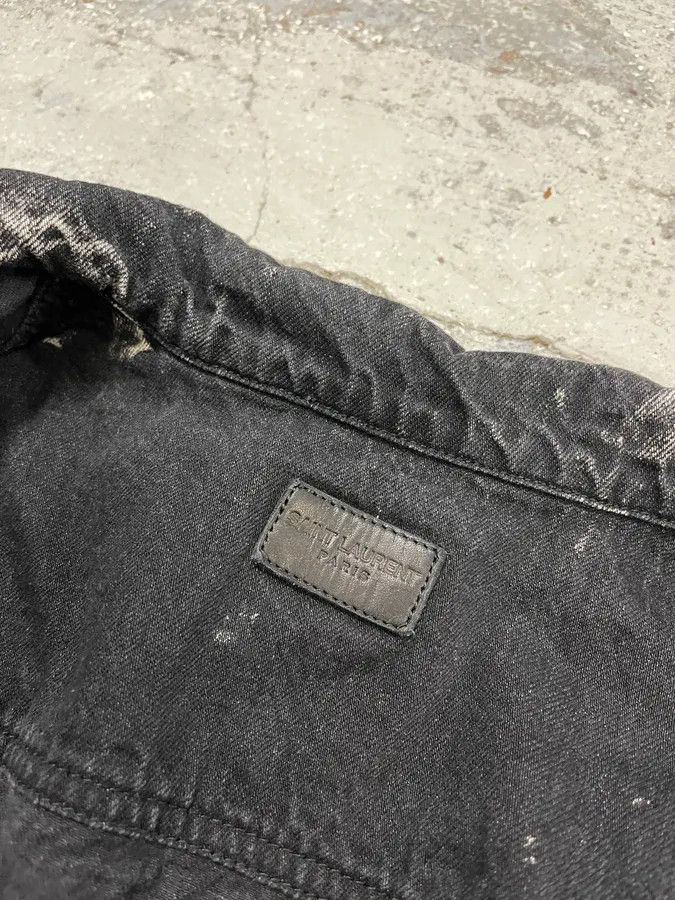 Saint Laurent Paris Saint Laurent Marbled Effect Black Denim Tie Dye Jacket Size US S / EU 44-46 / 1 - 8 Thumbnail