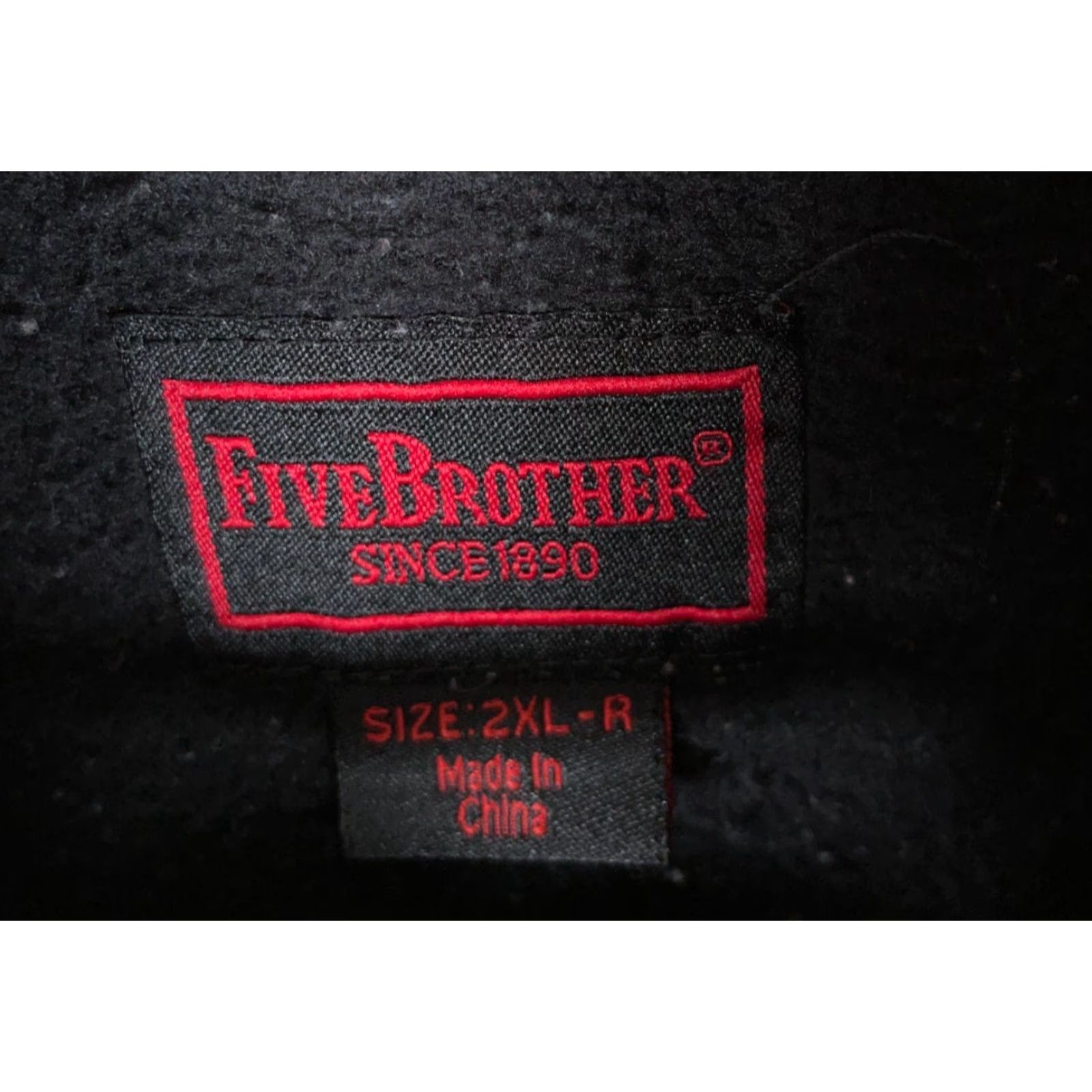 Vintage FiveBrother Hoodie Men 2XL Black Heavyweight Pullover Crew Neck Drawstring Pockets Size US XXL / EU 58 / 5 - 3 Thumbnail