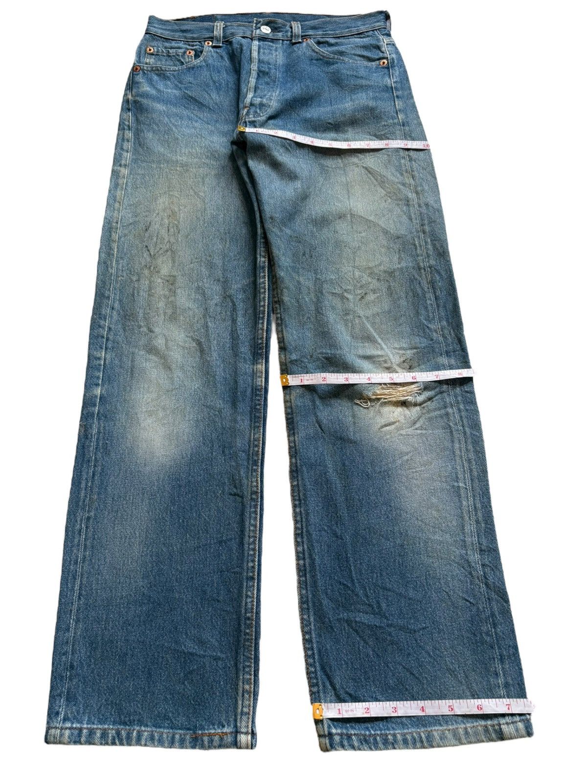 Levi's Vintage 90s Levis 501xx Mud Wash Distressed Jeans Size US 28 / EU 44 - 14 Thumbnail