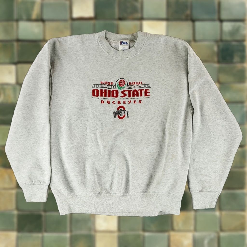 Pro Player VINTAGE Pro Player Sweatshirt Ohio State University Rose Bowl 90s Mens 2XL Gray Pullover Size US XXL / EU 58 / 5 - 1 Thumbnail