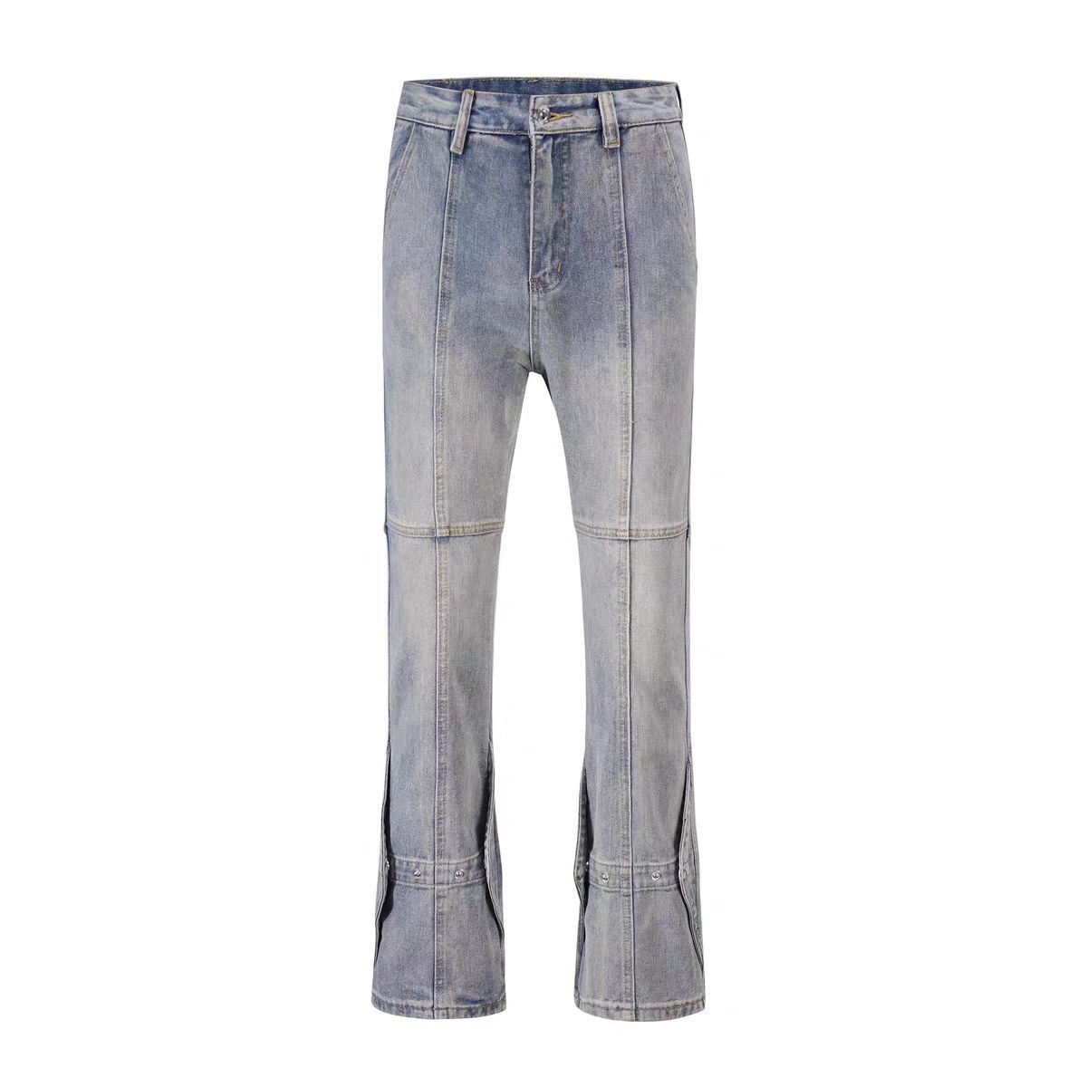 Designer × Jean × Vintage Washed and stacked distressed button down jeans Size US 32 / EU 48 - 4 Thumbnail