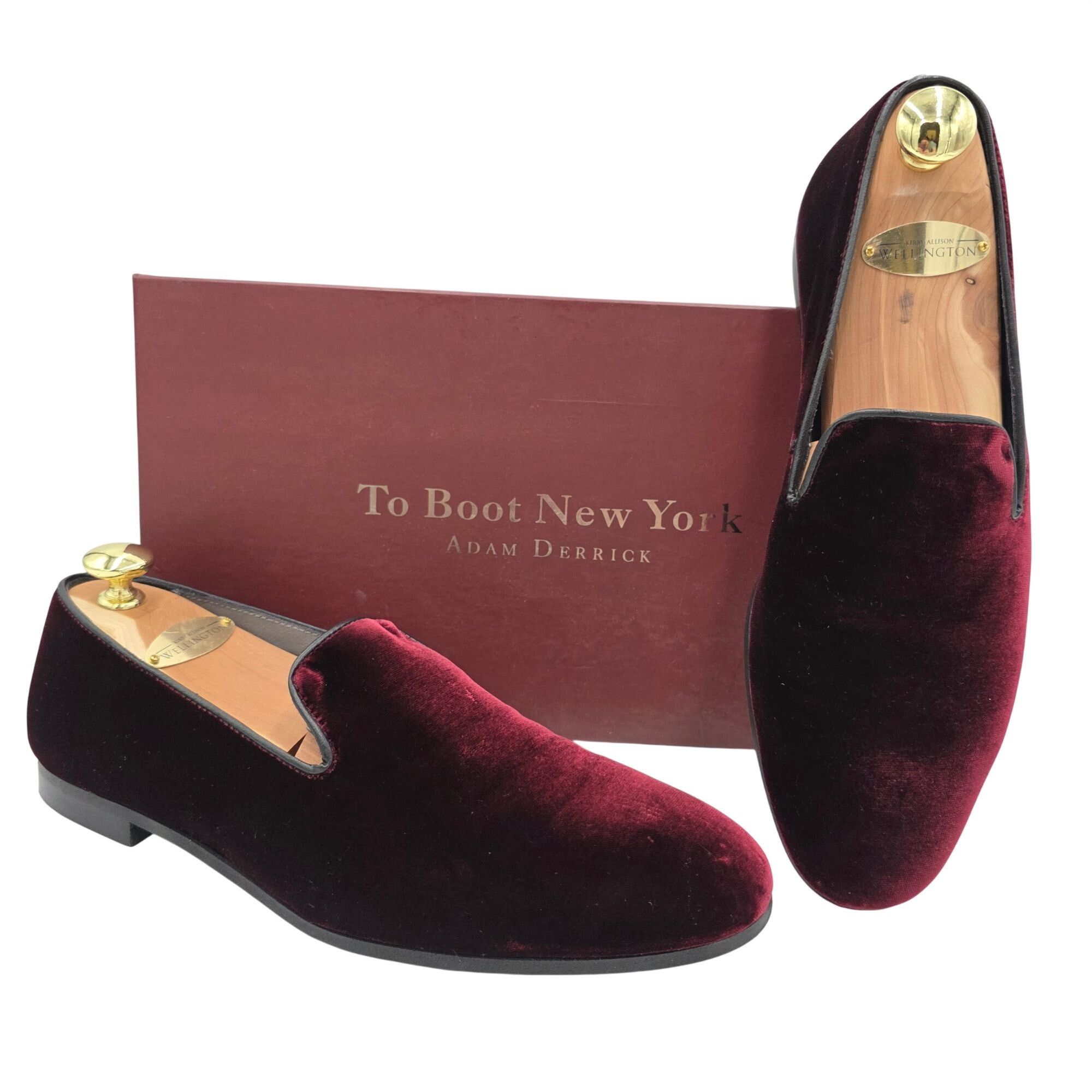 To Boot New York Italy To Boot Adam Derrick Mens 8M Garnet Red Velvet Dress S Size US 8 / EU 41 - 1 Thumbnail