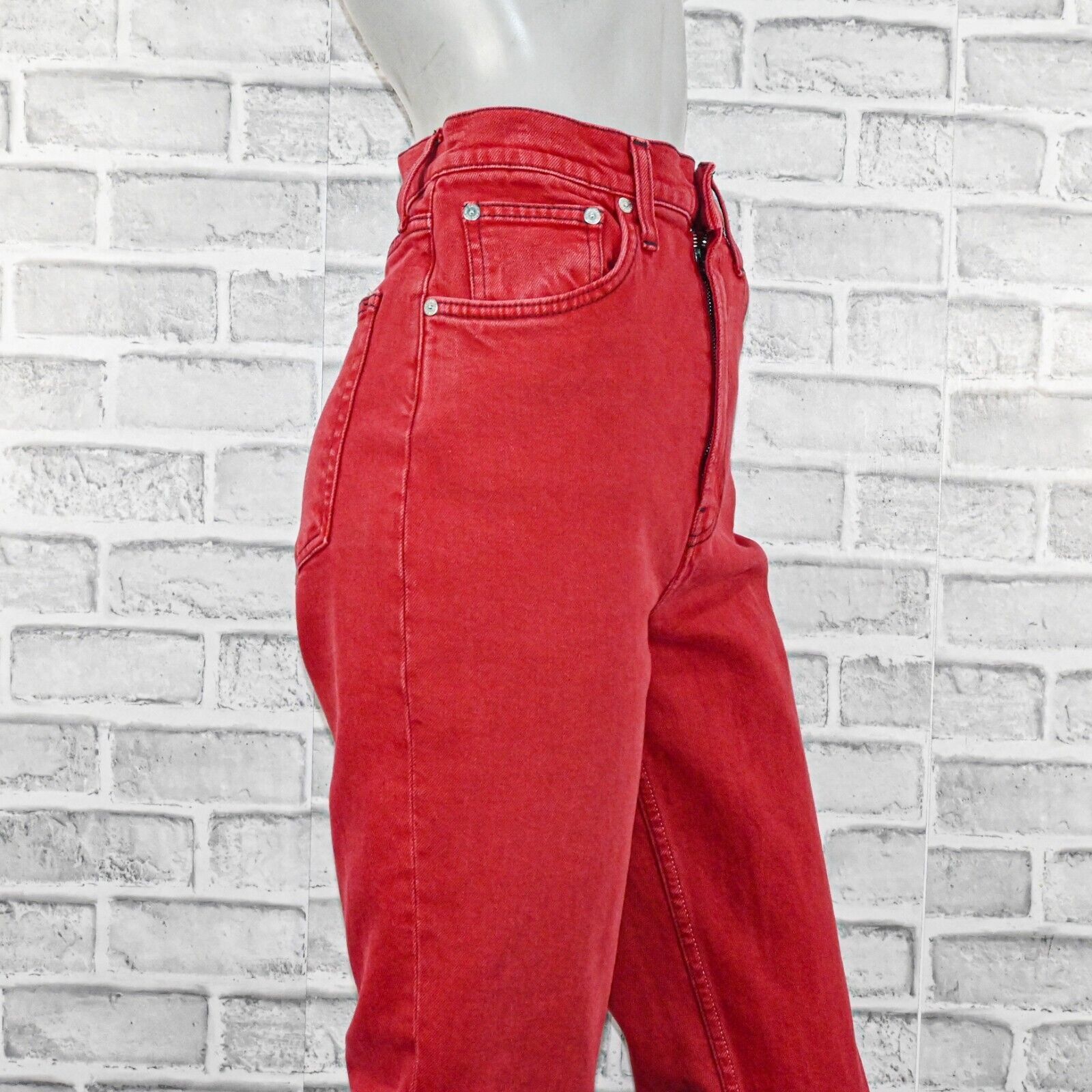 Helmut Lang Helmut Lang High Waist Spikes Jeans in Red Oxidize stone Size 28" / US 6 / IT 42 - 13 Thumbnail