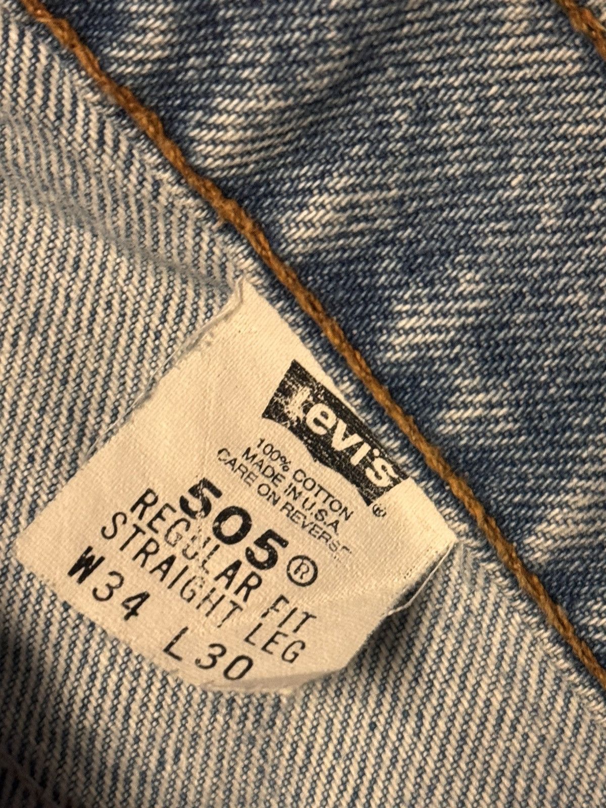Levi's Vintage 90s Levi’s 505 Orange Tag Made in USA Denim Jeans Size US 34 / EU 50 - 4 Thumbnail