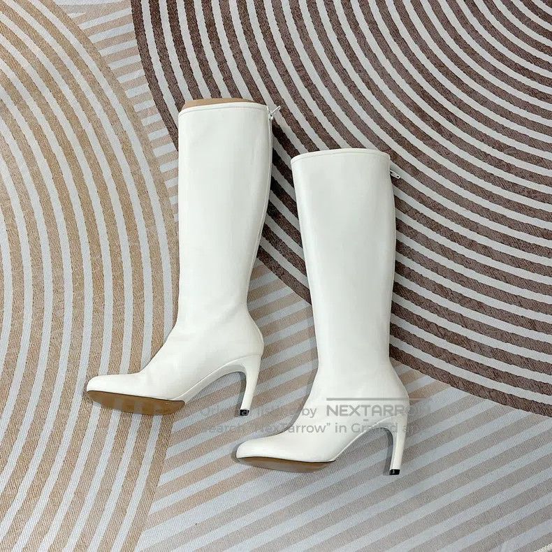 Dries Van Noten Dries Van Noten White Knee-High Boots Size US 6.5 / IT 36.5 - 1 Thumbnail