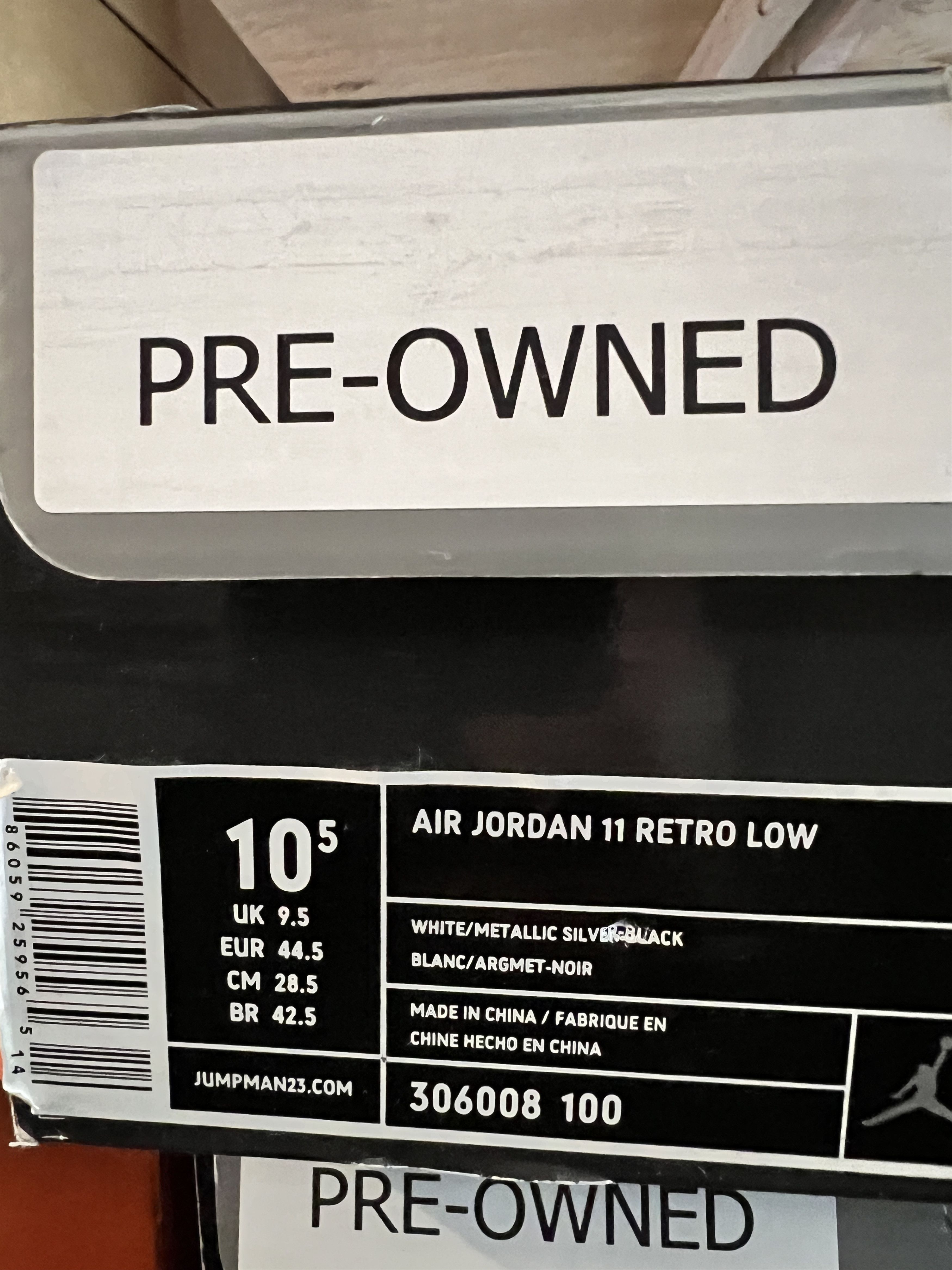 Jordan Brand Air Jordan 11 Retro Low IE 306008-100 'White Black' 2011 Size US 10.5 / EU 43-44 - 7 Thumbnail
