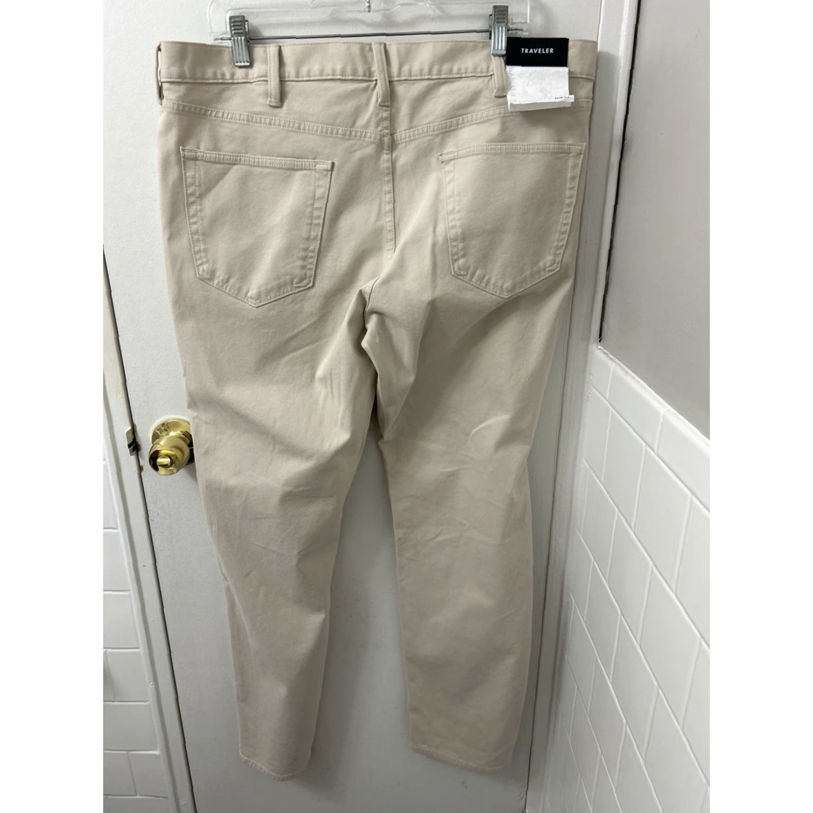 Banana Republic Banana Republic Traveler Pants Mens Size 38x32 Beige Slim Fit Chino NWT Size US 38 / EU 54 - 2 Thumbnail