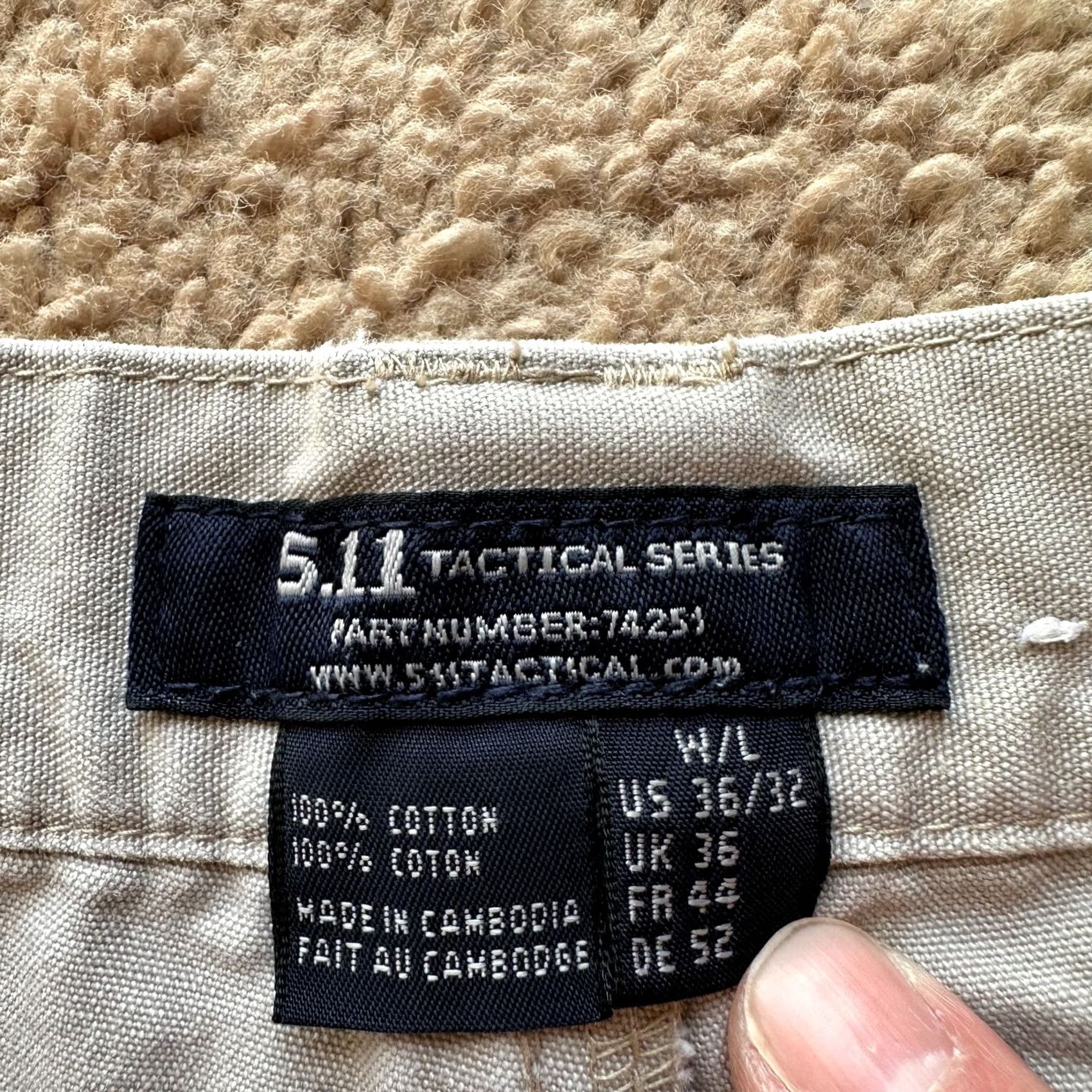 Vintage 5.11 Tactical Cargo Pants Mens 36x30 Mid Rise Ripstop Tan Distressed Military Size US 36 / EU 52 - 5 Thumbnail