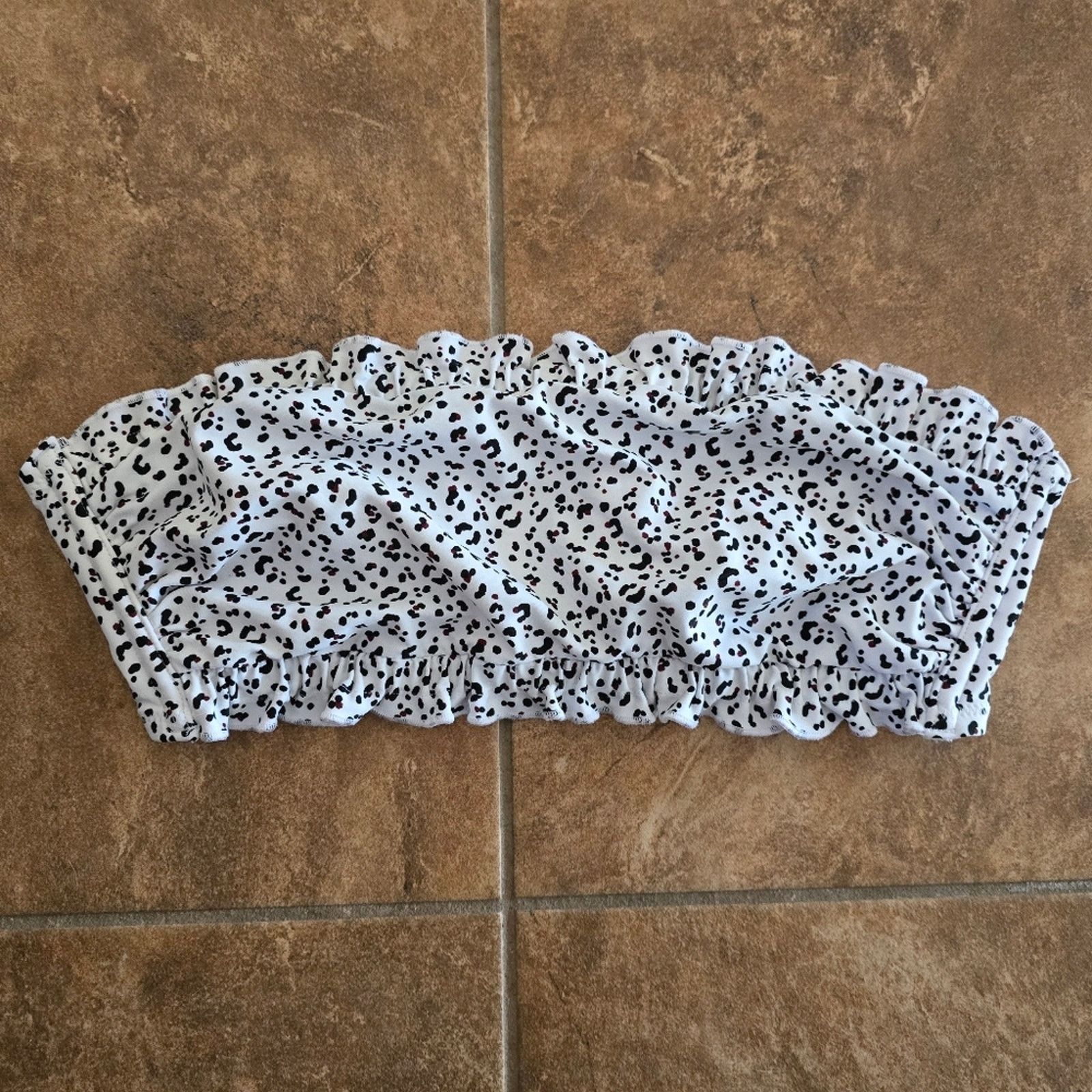 Other White Animal Print Bandeau Bikini Top Size ONE SIZE - 1 Thumbnail