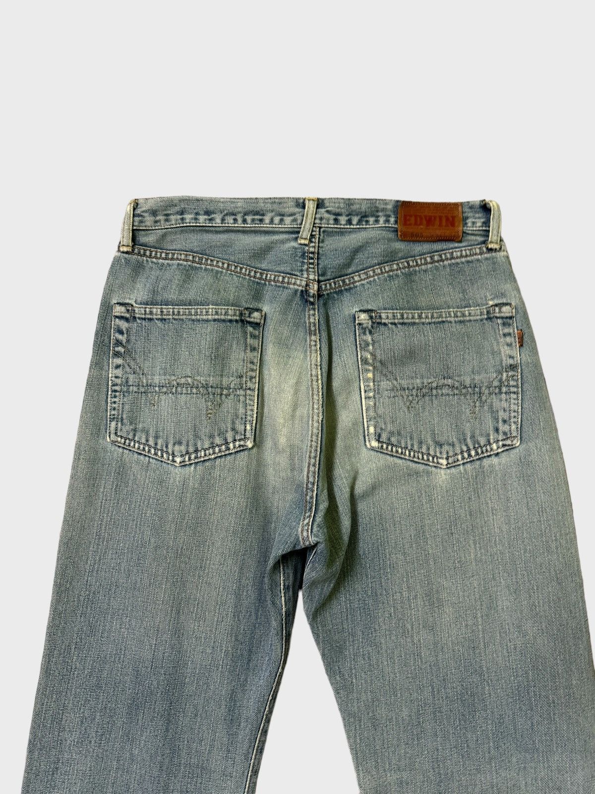 Japanese Brand Vintage Distressed Baggy Edwin 505 Selvedge Thrashed Jeans Size US 30 / EU 46 - 9 Thumbnail
