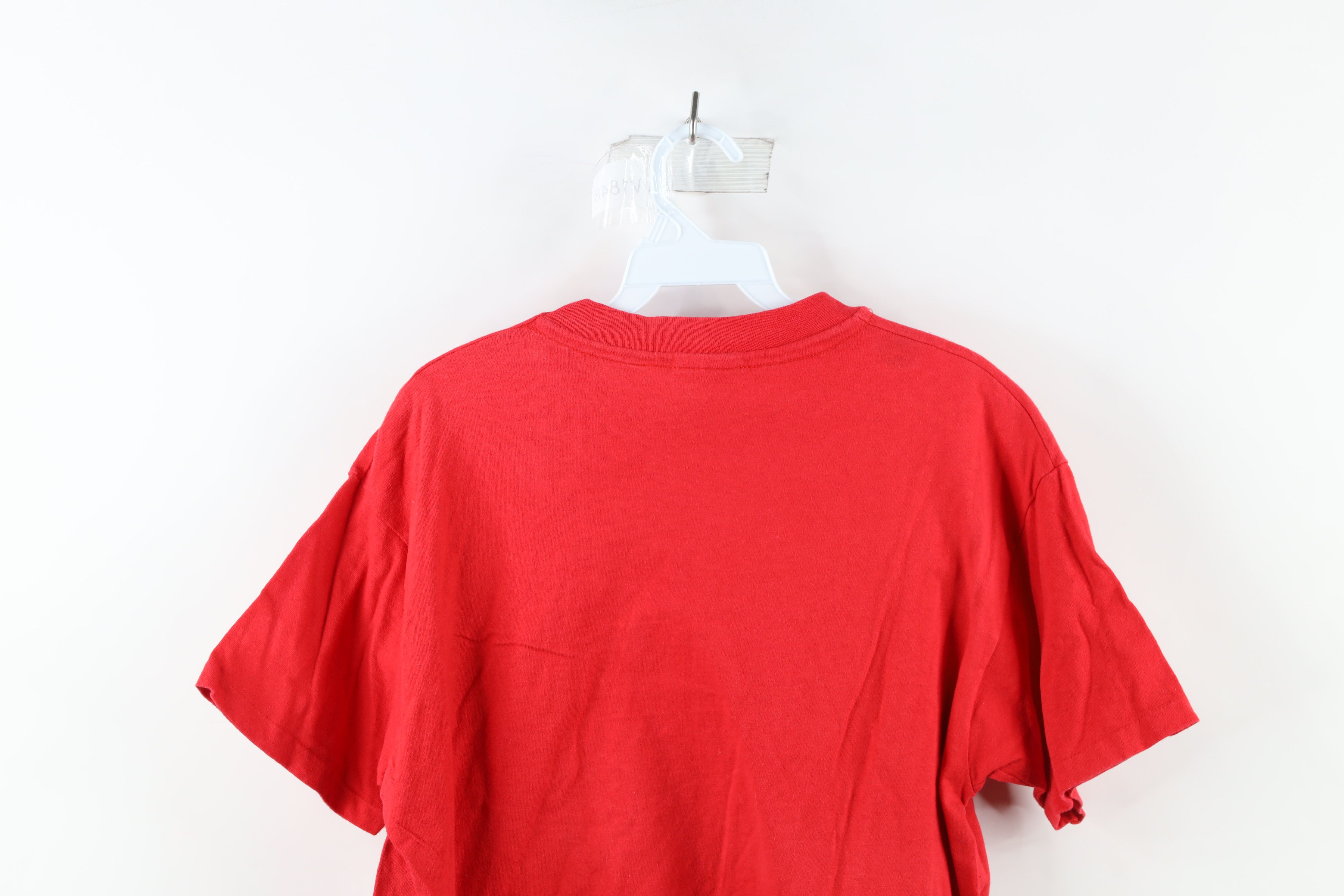 Vintage Vintage 90s Hanes Blank Pocket T-Shirt Cotton Red USA Size US L / EU 52-54 / 3 - 11 Thumbnail