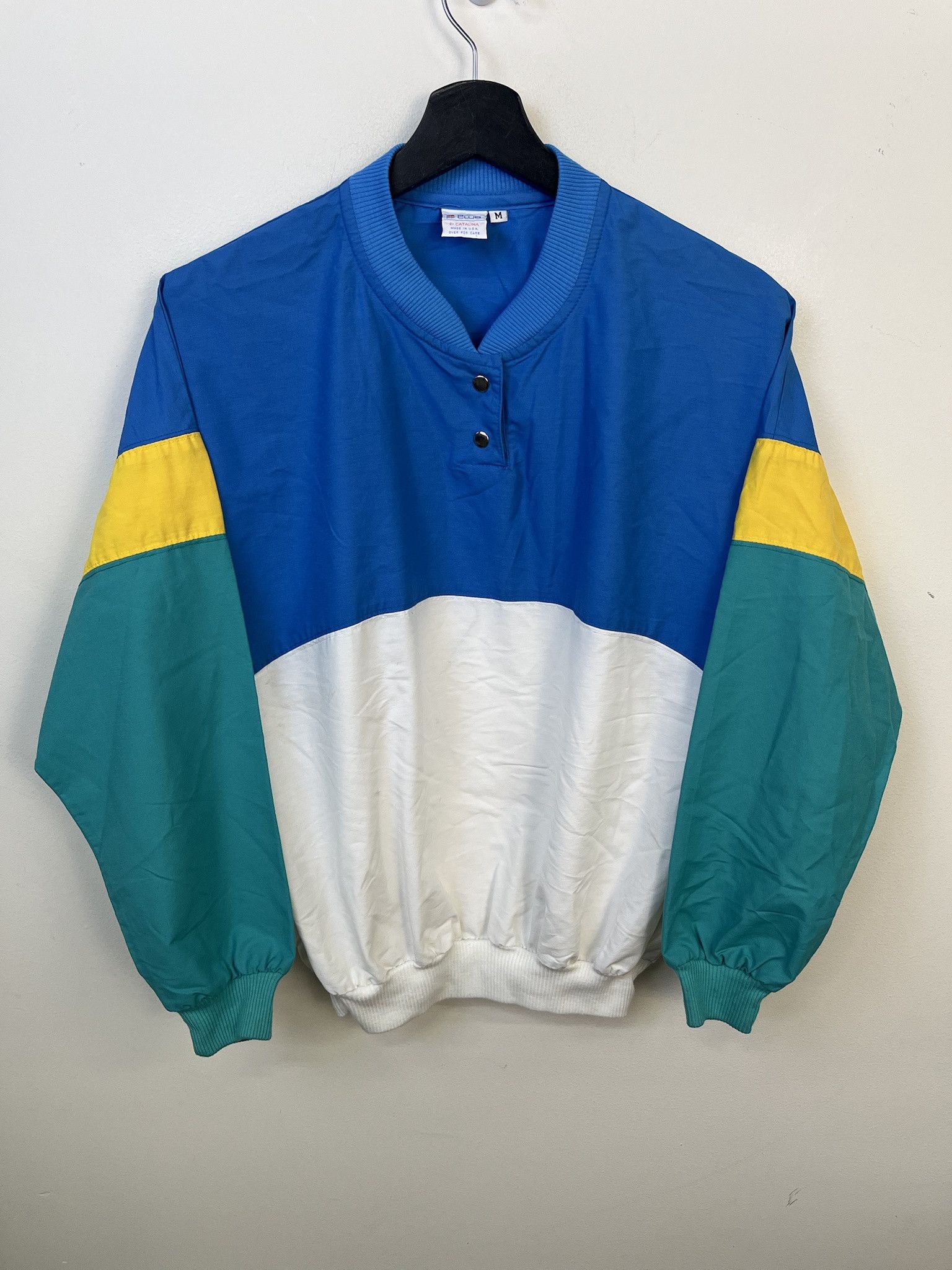 Vintage Vintage Windbreaker Henley Snap Jacket Sweatshirt Size M Size US M / EU 48-50 / 2 - 1 Thumbnail