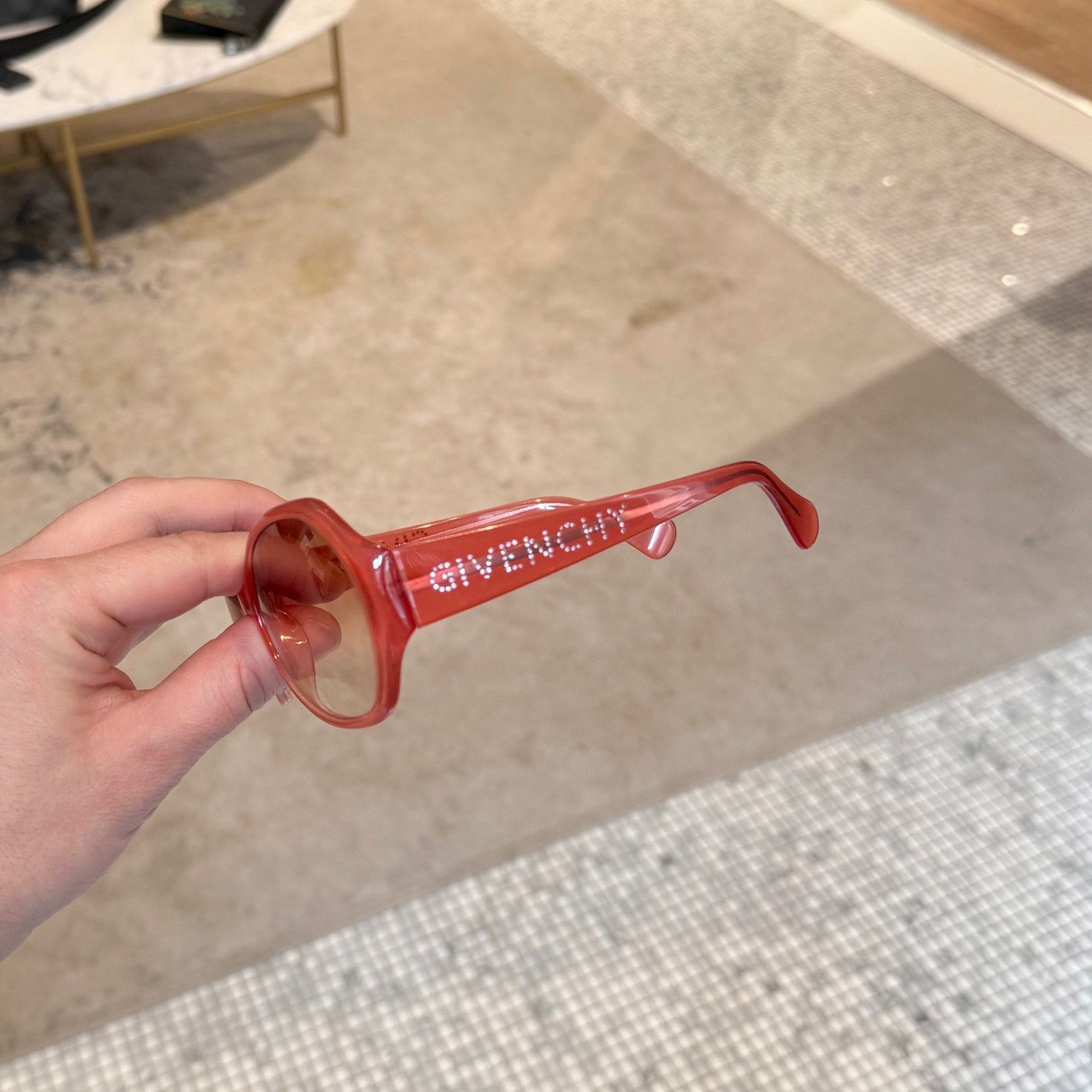 Givenchy Givenchy SGV 616S Pink Crystal Logo Sunglasses Size ONE SIZE - 10 Thumbnail