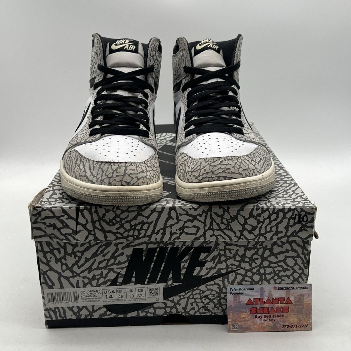 Nike Air Jordan 1 High white cement Size US 14 / EU 47 - 2 Thumbnail