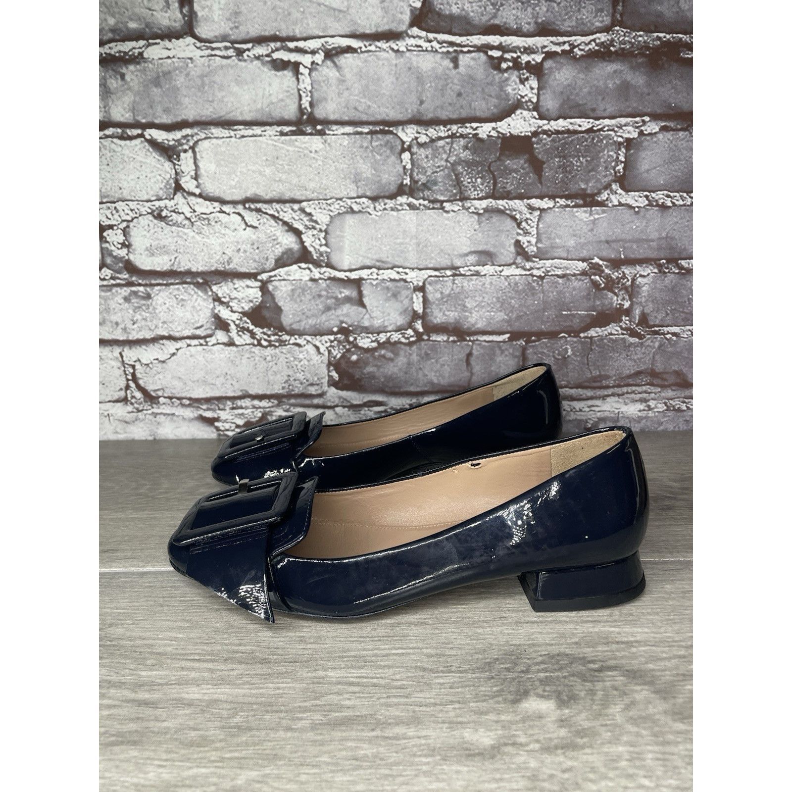 Whistles Whistles Navy Blue Patent Buckle Strap Pumps Block Heels Wo Size US 5.5 / IT 35.5 - 19 Thumbnail