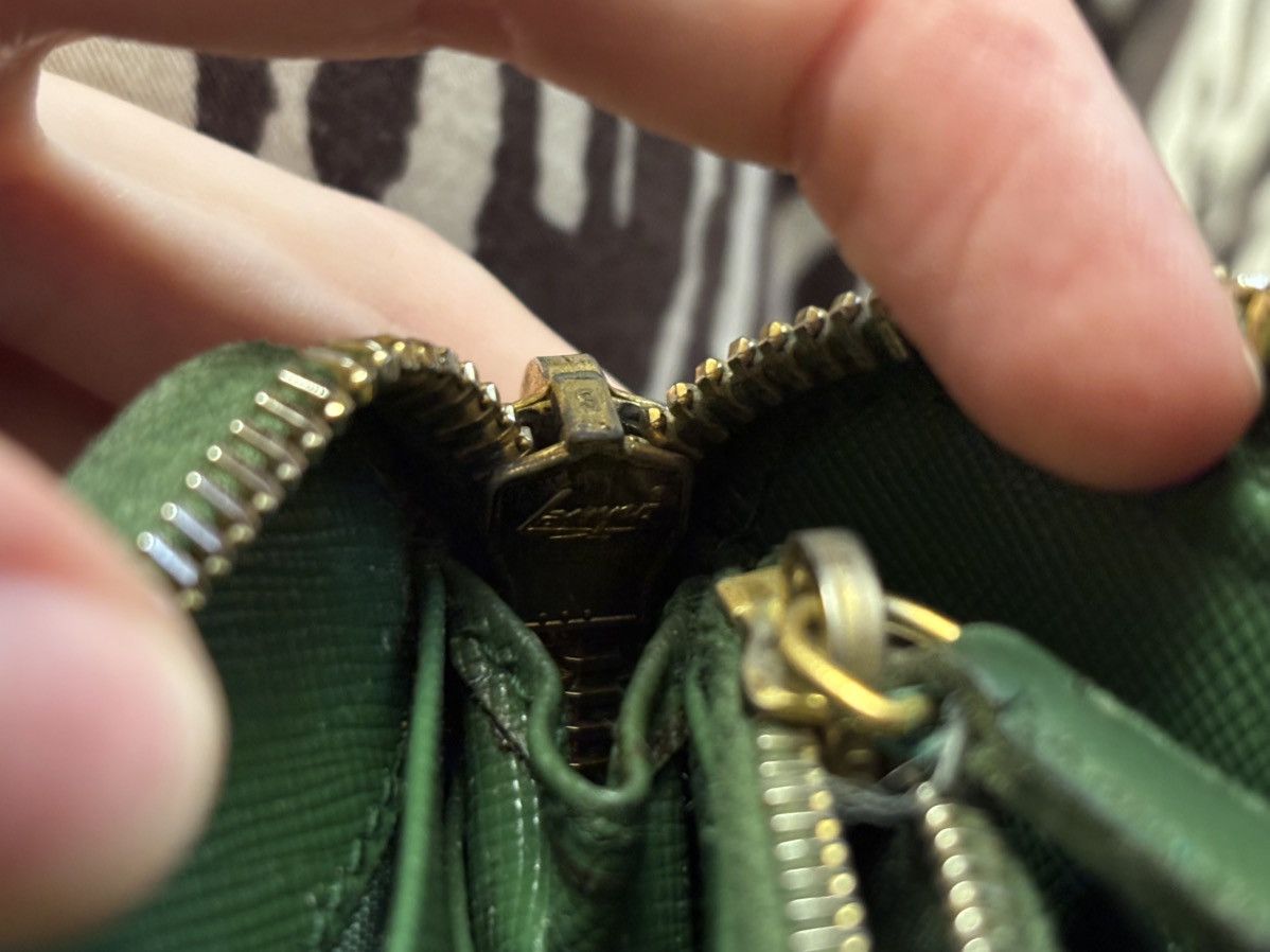 Prada Prada Dark Green Saffiano Leather Logo Zip Around Wallet Size ONE SIZE - 14 Thumbnail