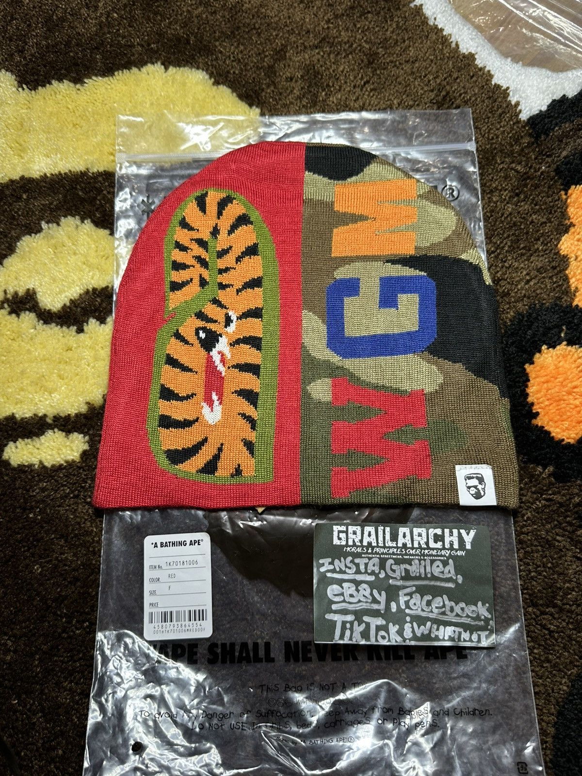 Bape A BATHING APE BAPE KNIT SHARK BEANIE Size ONE SIZE - 2 Thumbnail