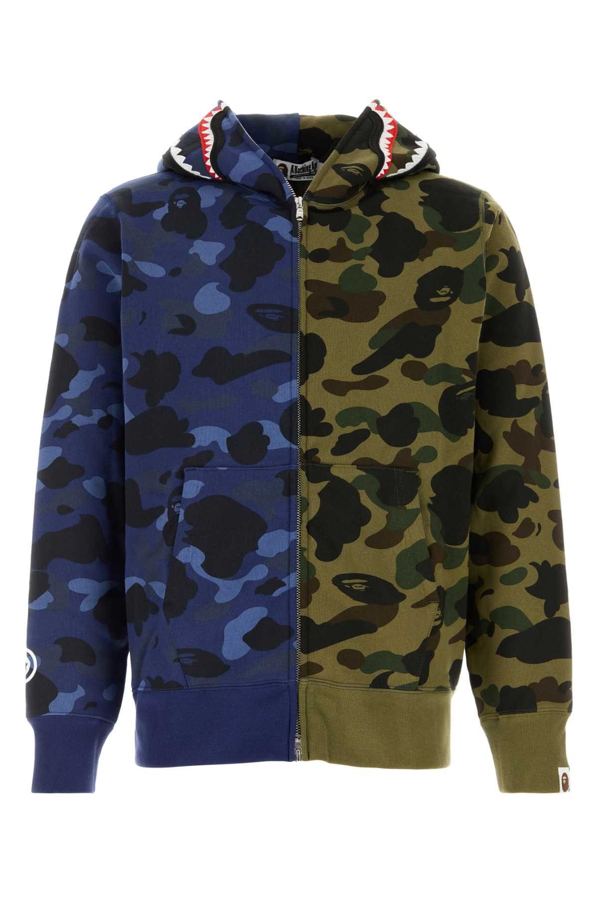Bape Printed Cotton Split Camo Shark Sweatshirt Size US XXL / EU 58 / 5 - 1 Thumbnail