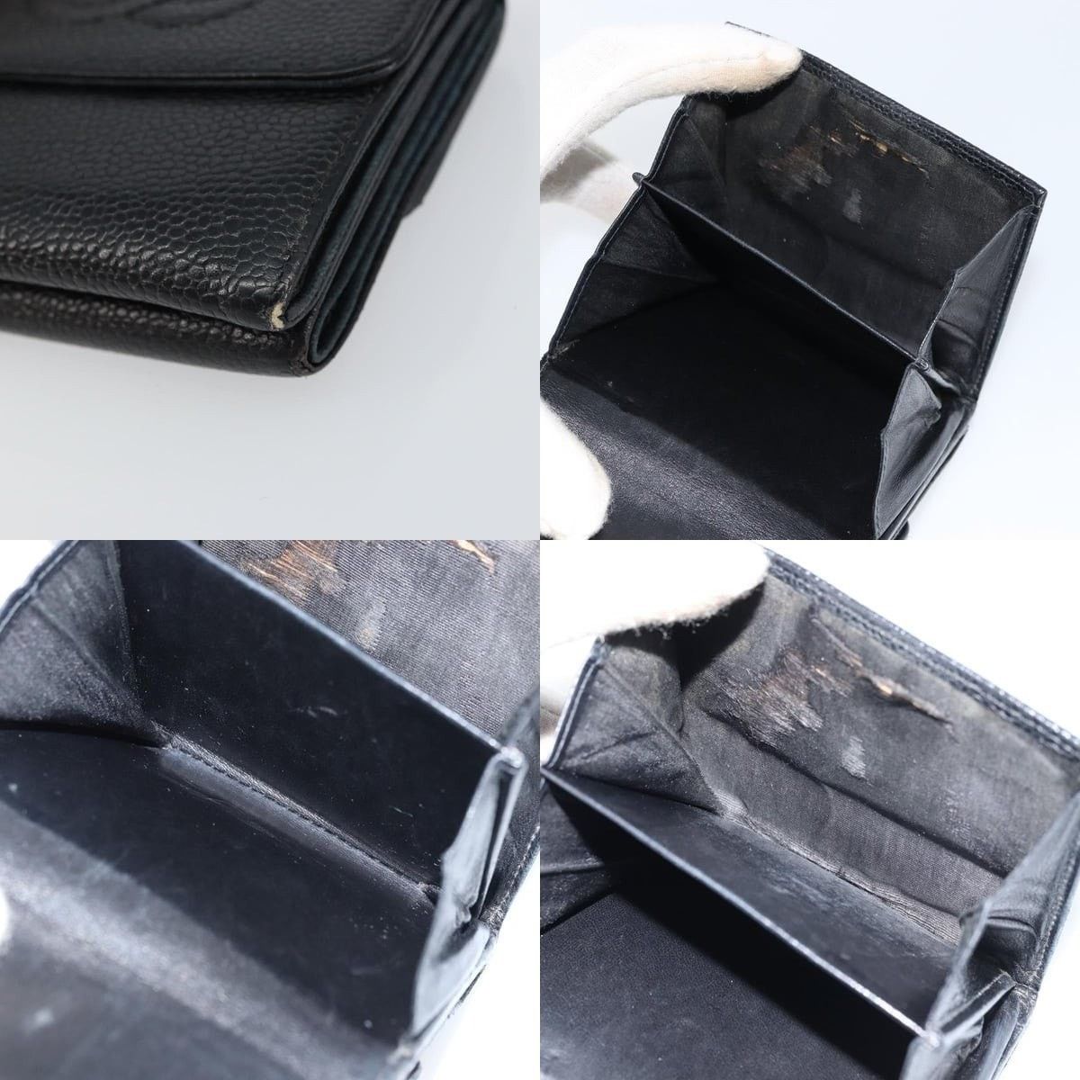 Chanel Chanel Wallet Caviar Skin Black Gold CC Size ONE SIZE - 4 Thumbnail