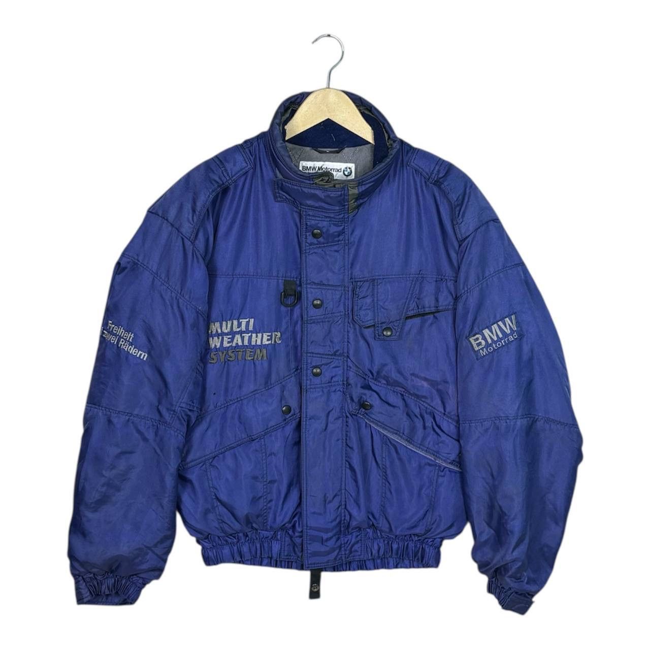 BMW Vtg 90s BMW Motorrad Multi-Weather System Blue Jacket L Size US L / EU 52-54 / 3 - 1 Thumbnail