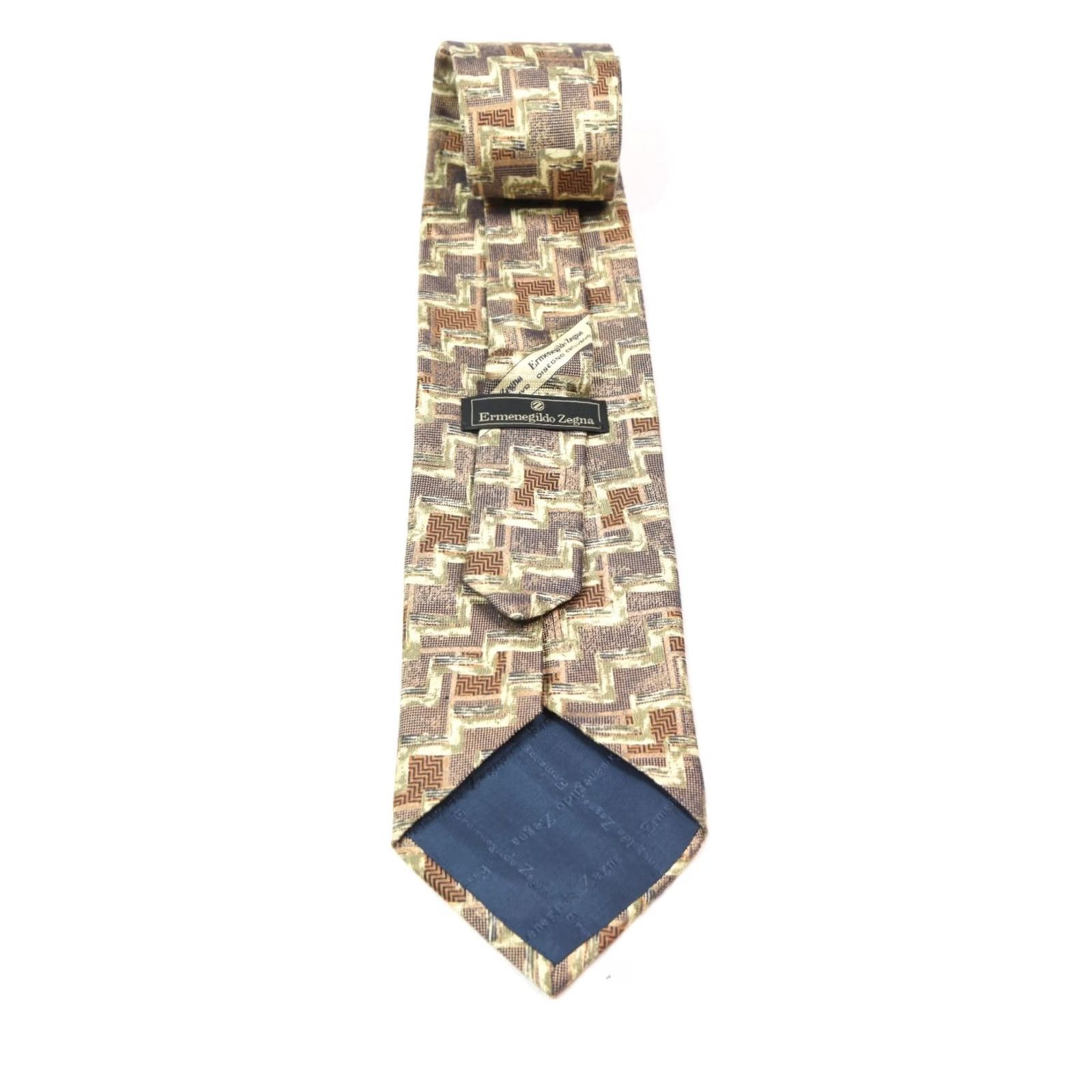 Ermenegildo Zegna VINTAGE Ermenegildo Zegna Neck Tie Mens Abstract Silk Classic Brown Green Italy Tie Mens Size ONE SIZE - 4 Thumbnail