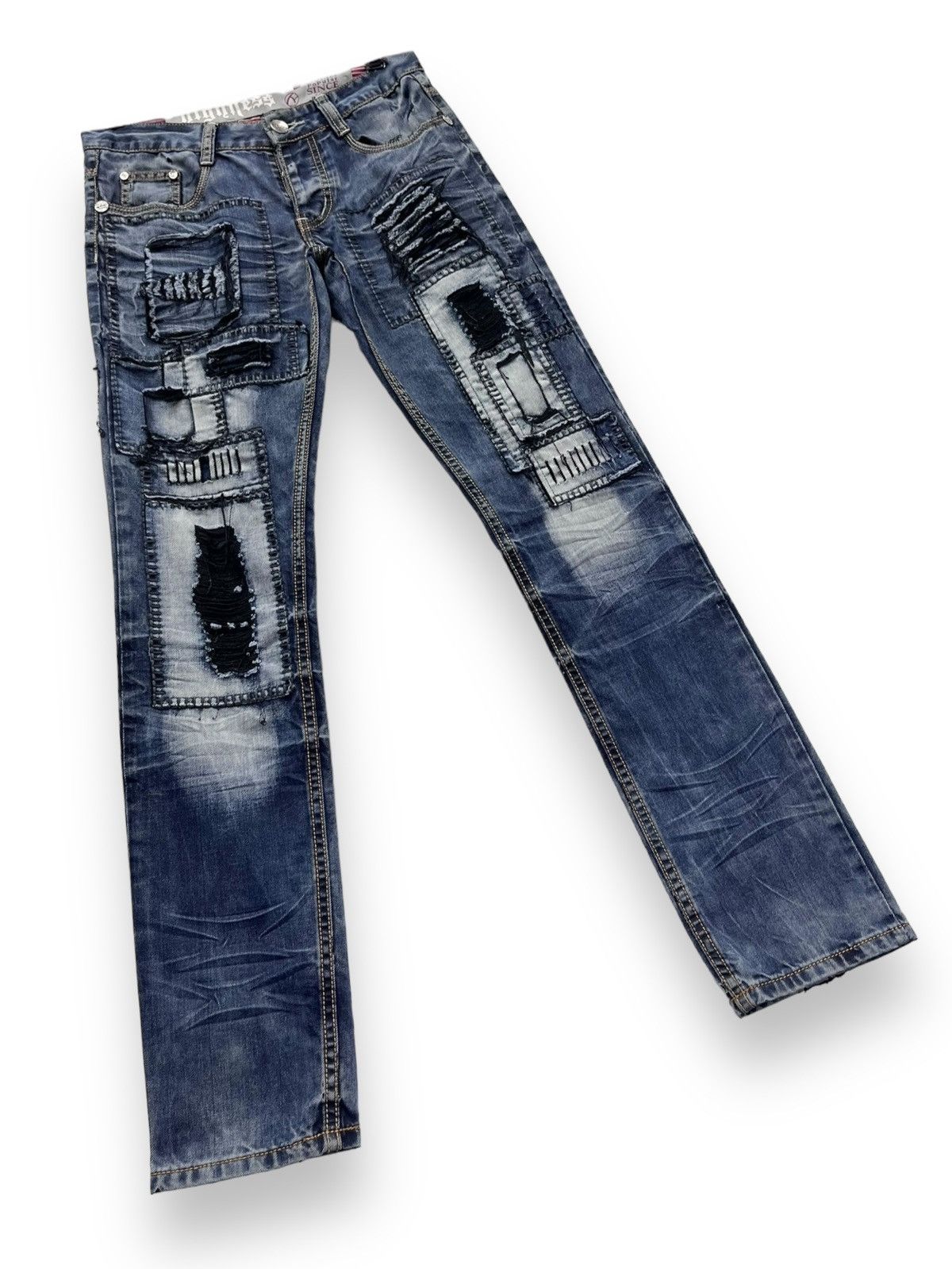 Other 🔥HIGHNESS Handmade Punk Grunge Boro Patchwork SlimFit Denim Size US 28 / EU 44 - 4 Thumbnail