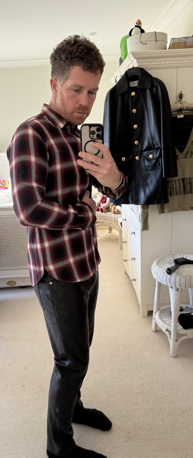 Saint Laurent Paris FW14 Saint Laurent Hedi Slimane red black flannel shirt 40 Size US L / EU 52-54 / 3 - 23 Thumbnail